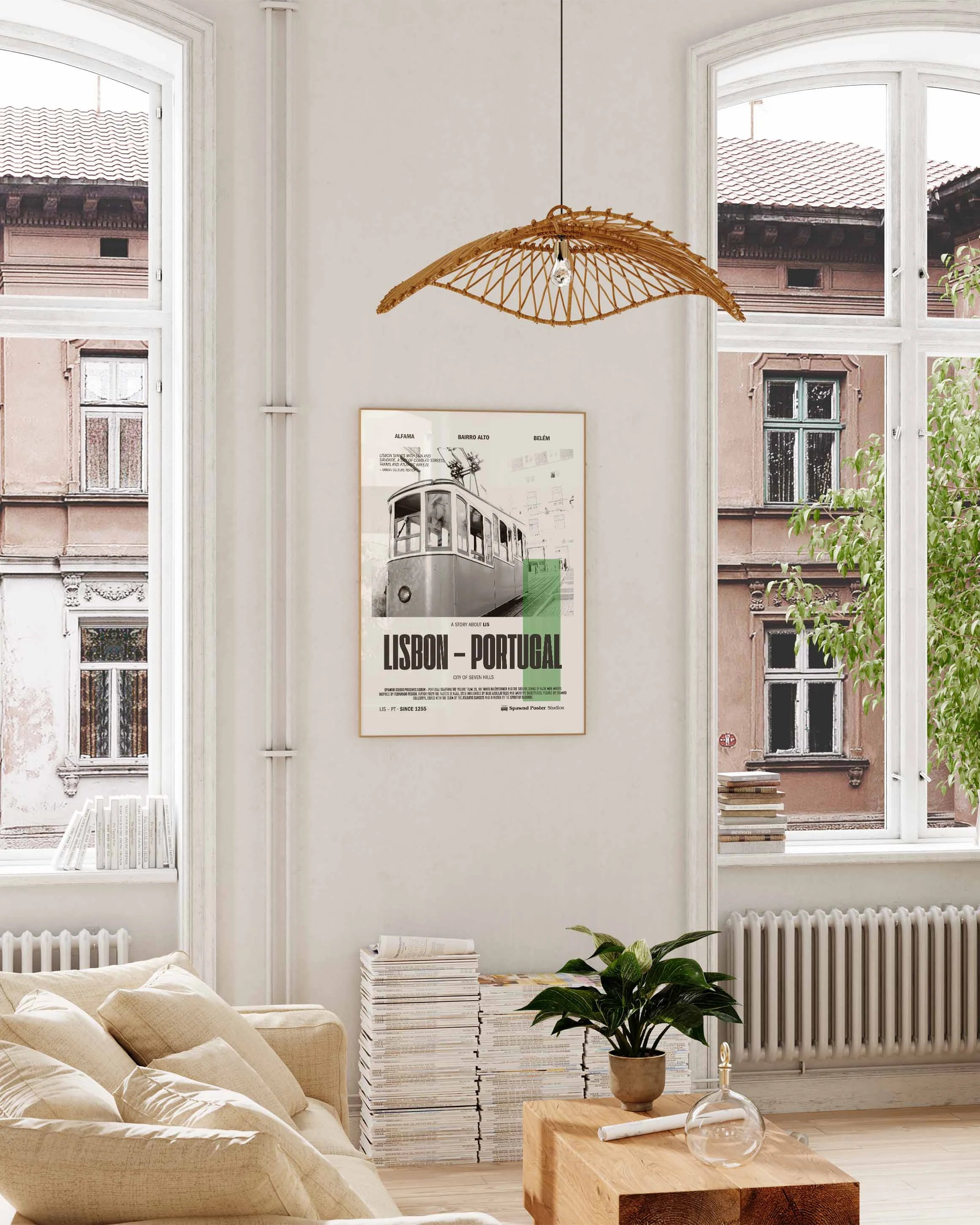 Lisbon Poster – FineArt Wandbild, moderne Kunst & Fine Art Print von Spawnd, handgefertigt & Made in Germany