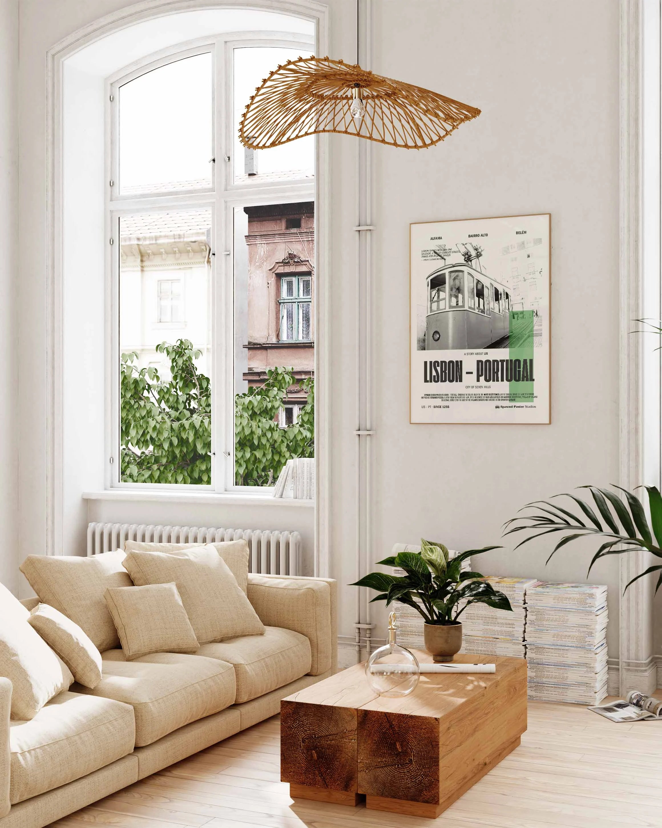 Lisbon Poster – FineArt Wandbild, moderne Kunst & Fine Art Print von Spawnd, handgefertigt & Made in Germany