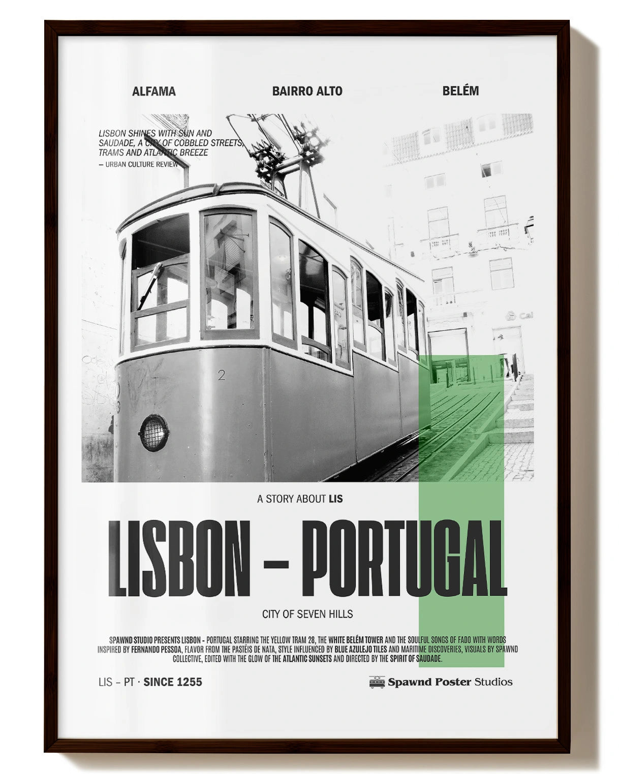 Lisbon Poster – FineArt Wandbild, moderne Kunst & Fine Art Print von Spawnd, handgefertigt & Made in Germany