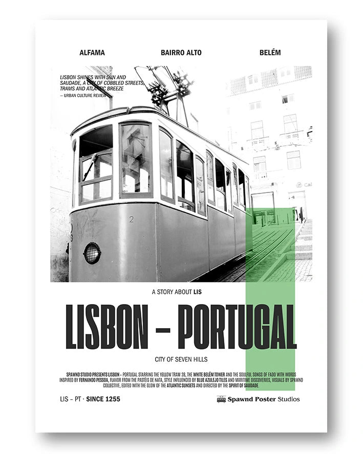 Lisbon Poster – FineArt Wandbild, moderne Kunst & Fine Art Print von Spawnd, handgefertigt & Made in Germany