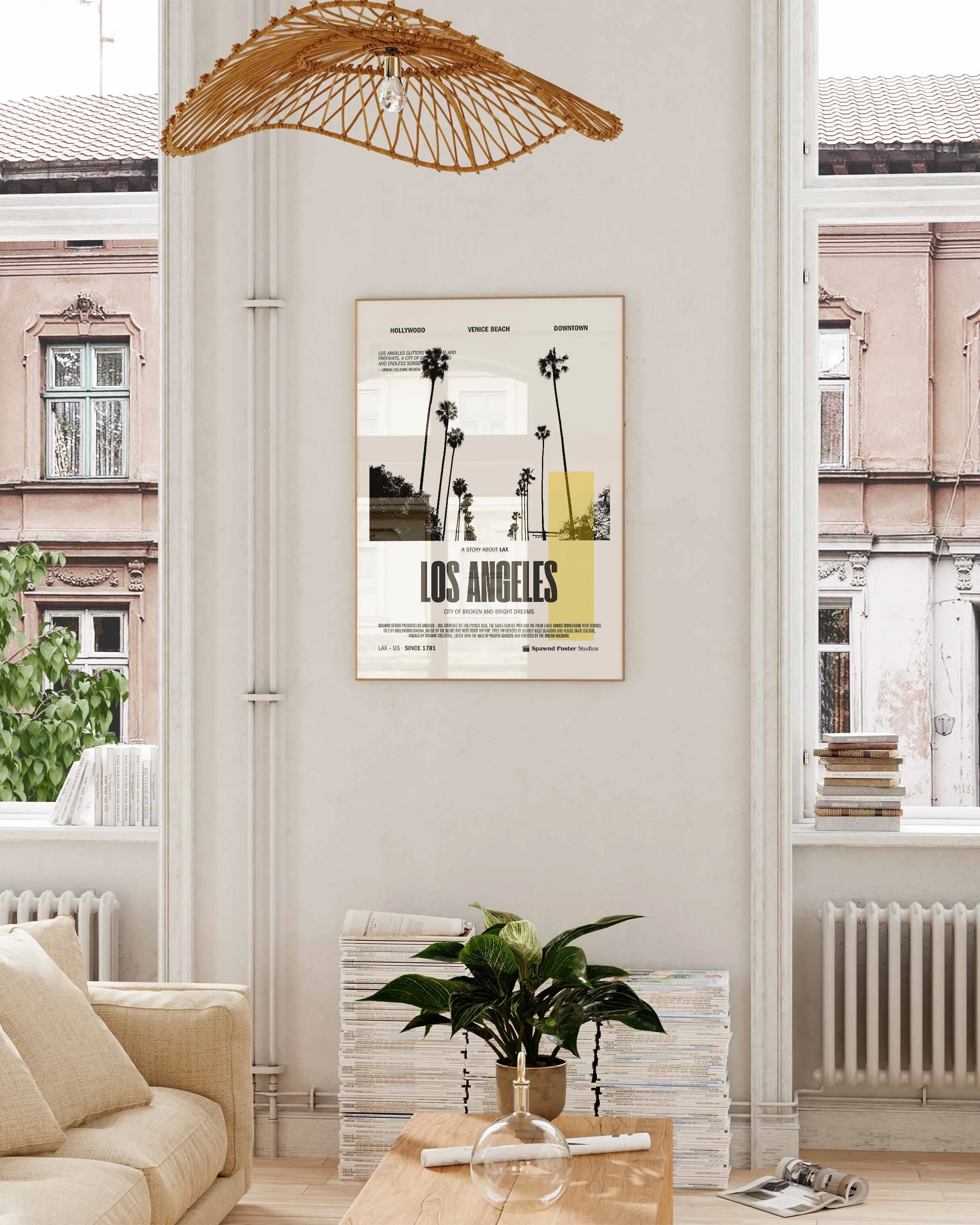 Los Angeles Poster – FineArt Wandbild, moderne Kunst & Fine Art Print von Spawnd, handgefertigt & Made in Germany