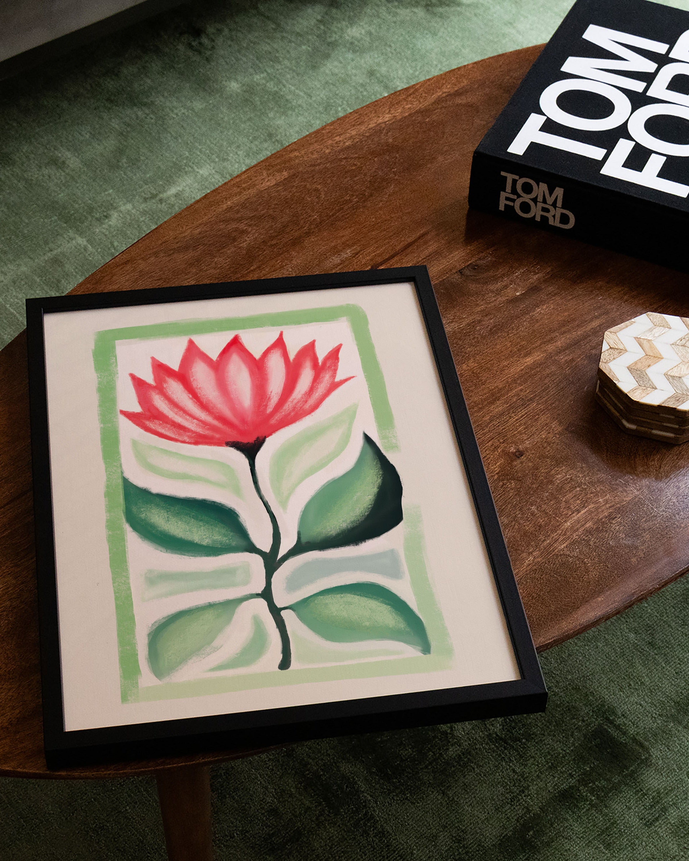 Lotus in Balance Poster – FineArt Wandbild, moderne Kunst & Fine Art Print von Spawnd, handgefertigt & Made in Germany
