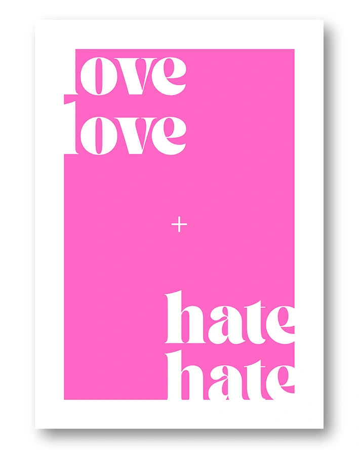 Love Love Poster – FineArt Wandbild, moderne Kunst & Fine Art Print von Spawnd, handgefertigt & Made in Germany