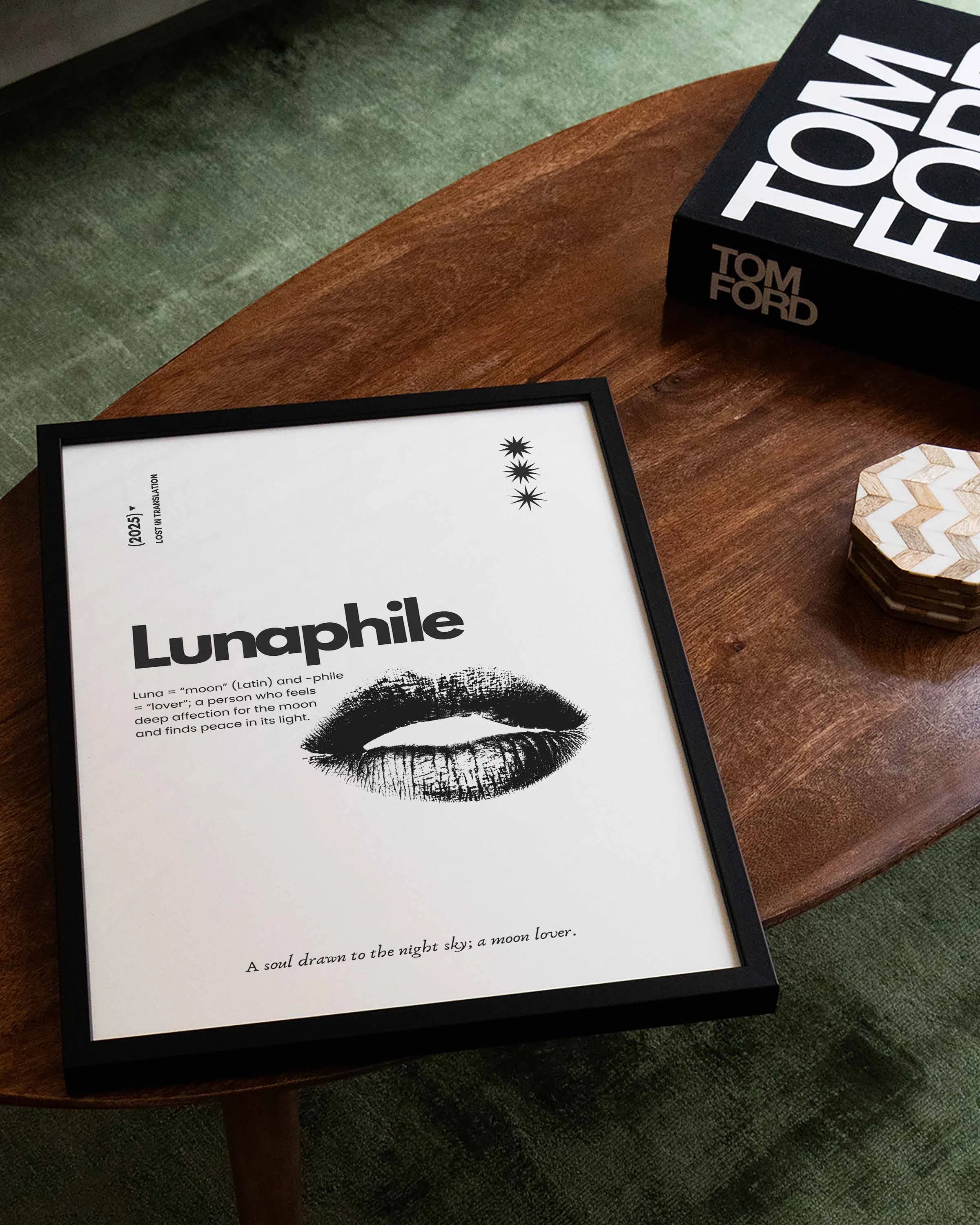 Lunaphile Poster – FineArt Wandbild, moderne Kunst & Fine Art Print von Spawnd, handgefertigt & Made in Germany