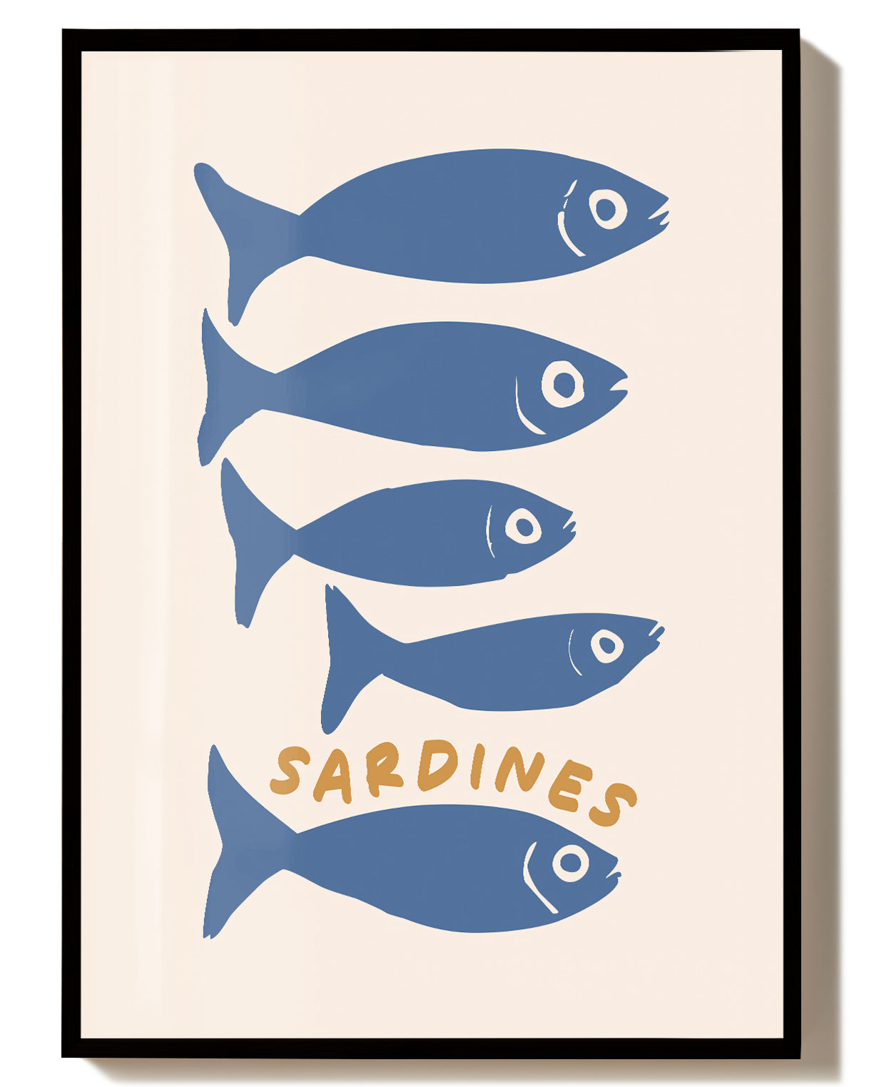 Maritimes Fisch Poster modern – Blue Fish Market Poster – FineArt Wandbild, moderne Kunst & Fine Art Print von Spawnd, handgefertigt & Made in Germany