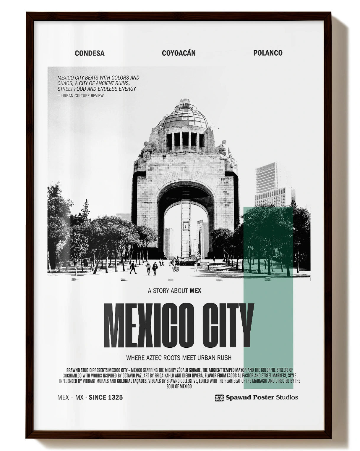 Mexico City Poster – FineArt Wandbild, moderne Kunst & Fine Art Print von Spawnd, handgefertigt & Made in Germany
