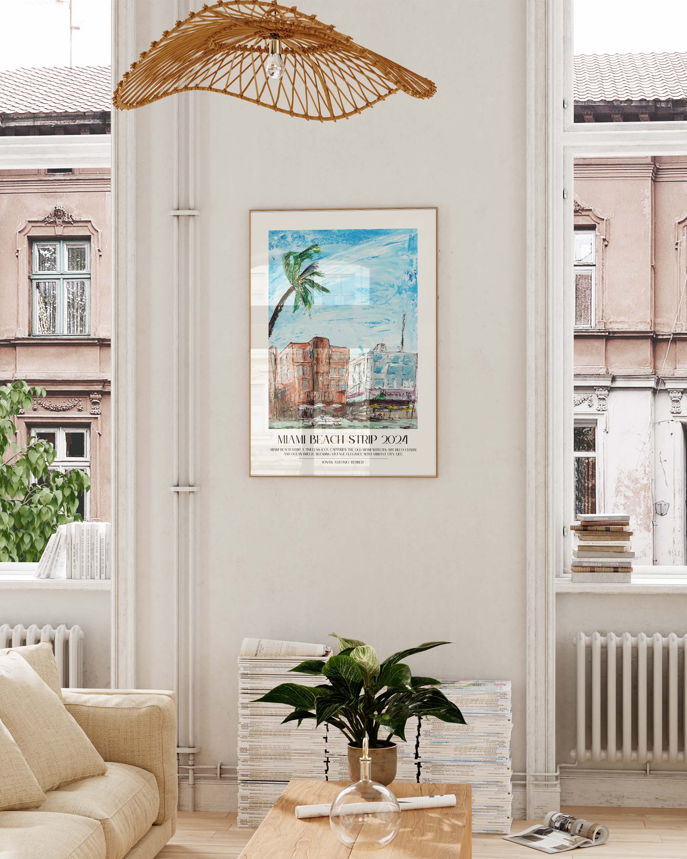 Miami Beach Poster – FineArt Wandbild, moderne Kunst & Fine Art Print von Spawnd, handgefertigt & Made in Germany