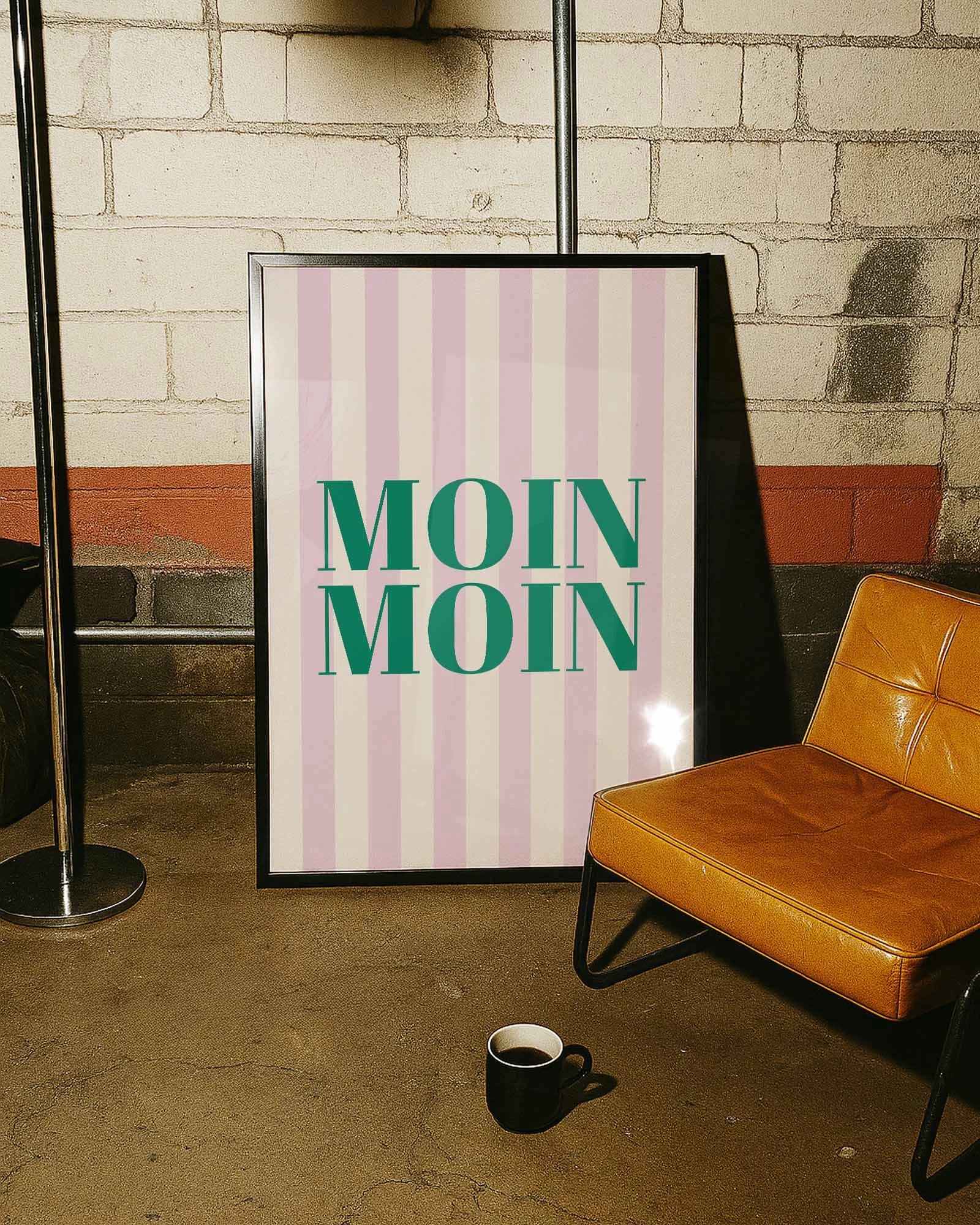 Moin, Moin Poster – FineArt Wandbild, moderne Kunst & Fine Art Print von Spawnd, handgefertigt & Made in Germany