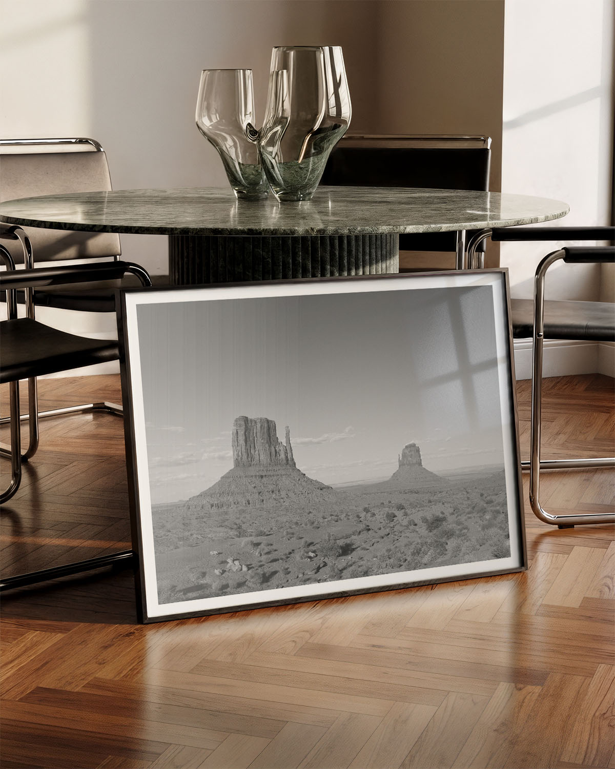 Monument Valley Poster – FineArt Wandbild, moderne Kunst & Fine Art Print von Spawnd, handgefertigt & Made in Germany