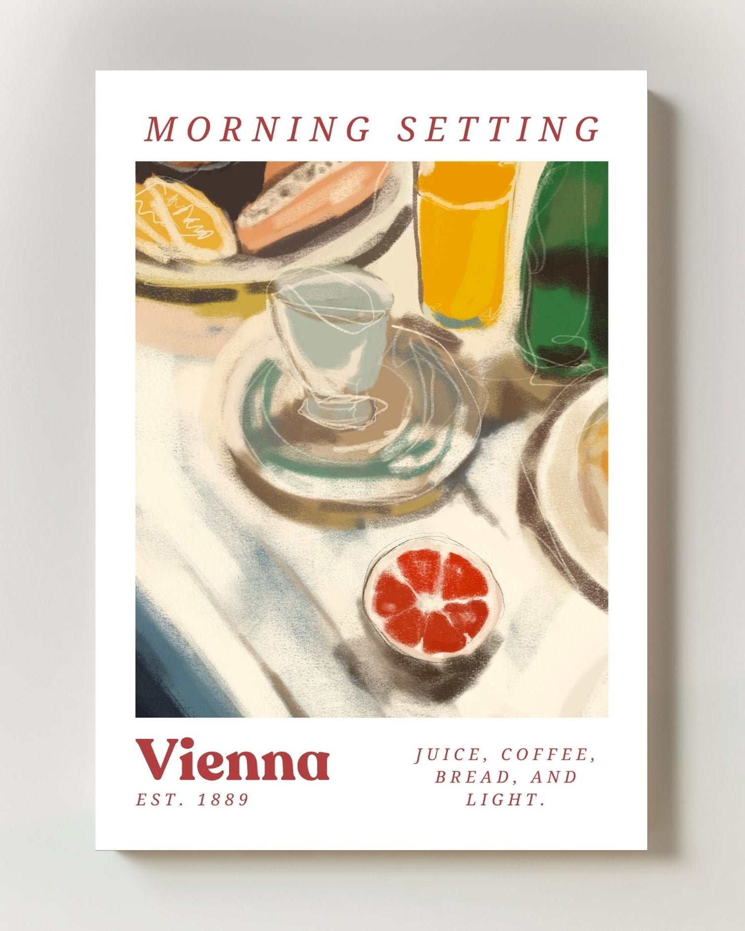 Morning Setting Poster – FineArt Wandbild, moderne Kunst & Fine Art Print von Spawnd, handgefertigt & Made in Germany