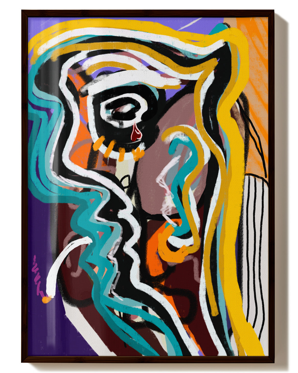 Neon Tears Poster – FineArt Wandbild, moderne Kunst & Fine Art Print von Spawnd, handgefertigt & Made in Germany