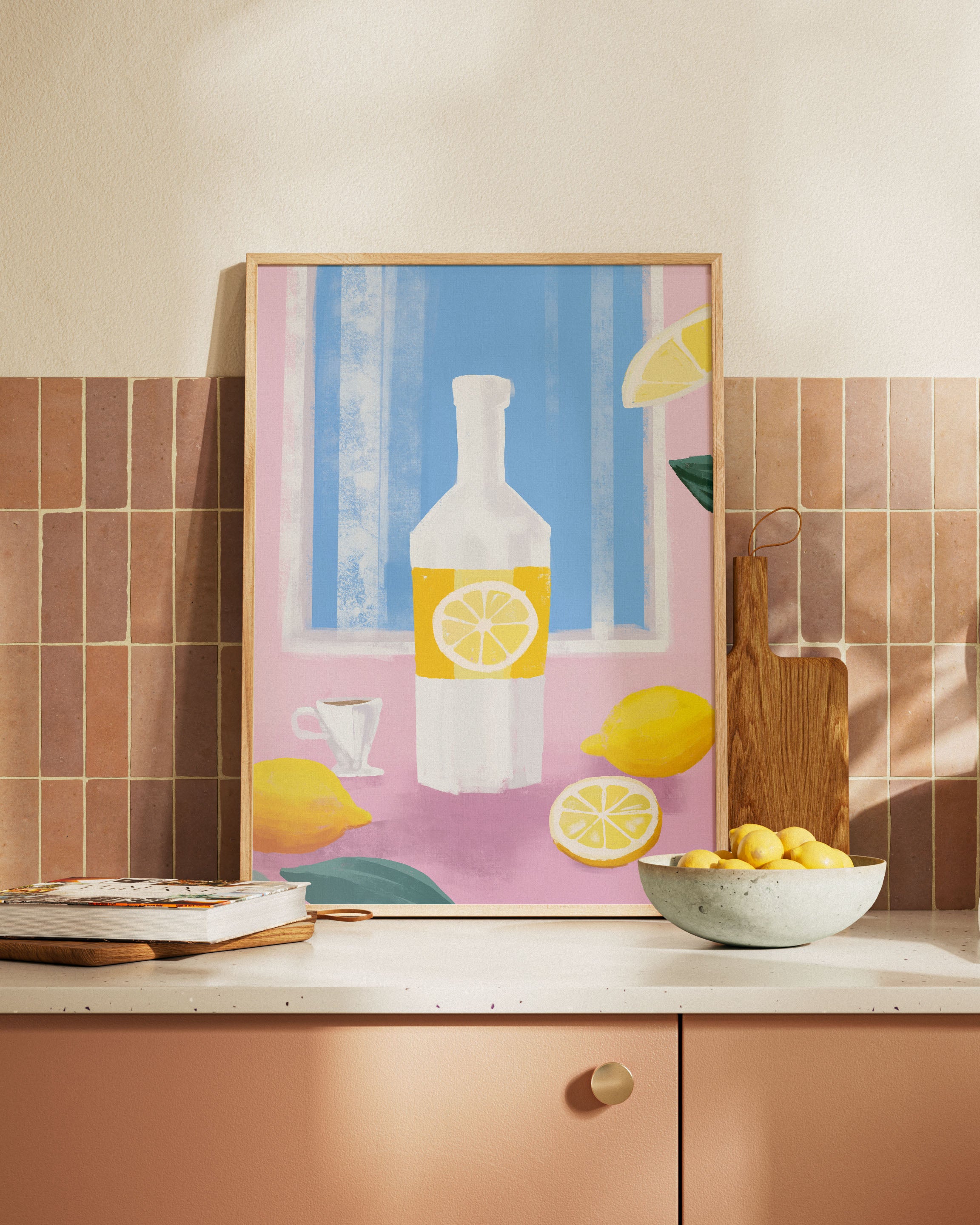 Limoncello Poster – FineArt Wandbild, moderne Kunst & Fine Art Print von Spawnd, handgefertigt & Made in Germany