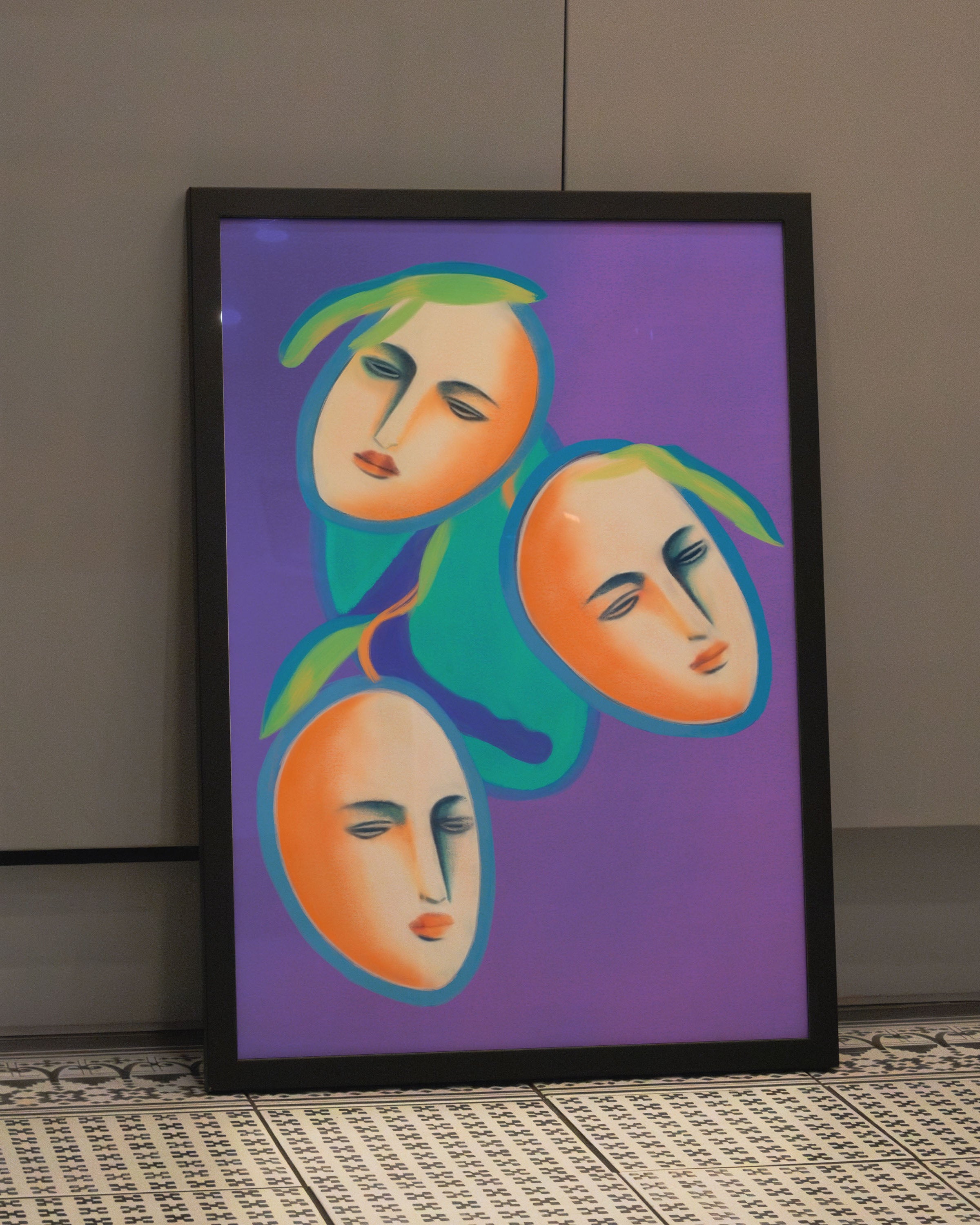 Orange Tree painting Poster – FineArt Wandbild, moderne Kunst & Fine Art Print von Spawnd, handgefertigt & Made in Germany