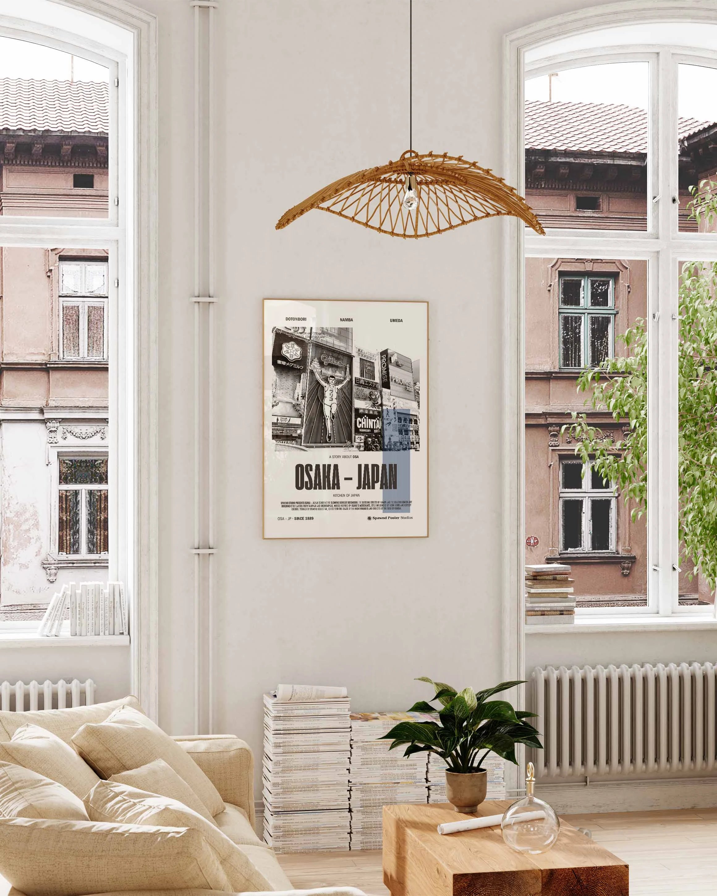 Osaka Poster – FineArt Wandbild, moderne Kunst & Fine Art Print von Spawnd, handgefertigt & Made in Germany