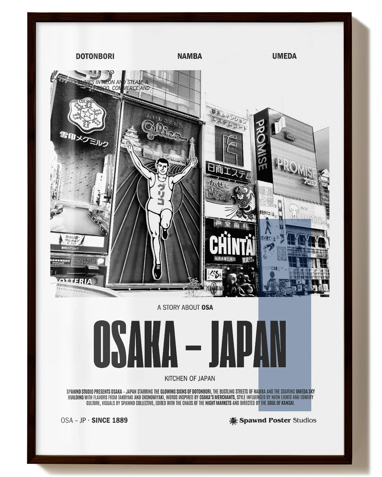 Osaka Poster – FineArt Wandbild, moderne Kunst & Fine Art Print von Spawnd, handgefertigt & Made in Germany