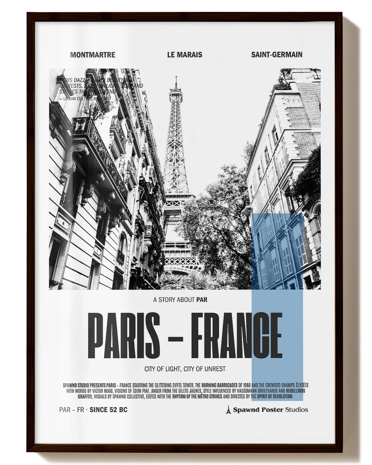 Paris Poster – FineArt Wandbild, moderne Kunst & Fine Art Print von Spawnd, handgefertigt & Made in Germany