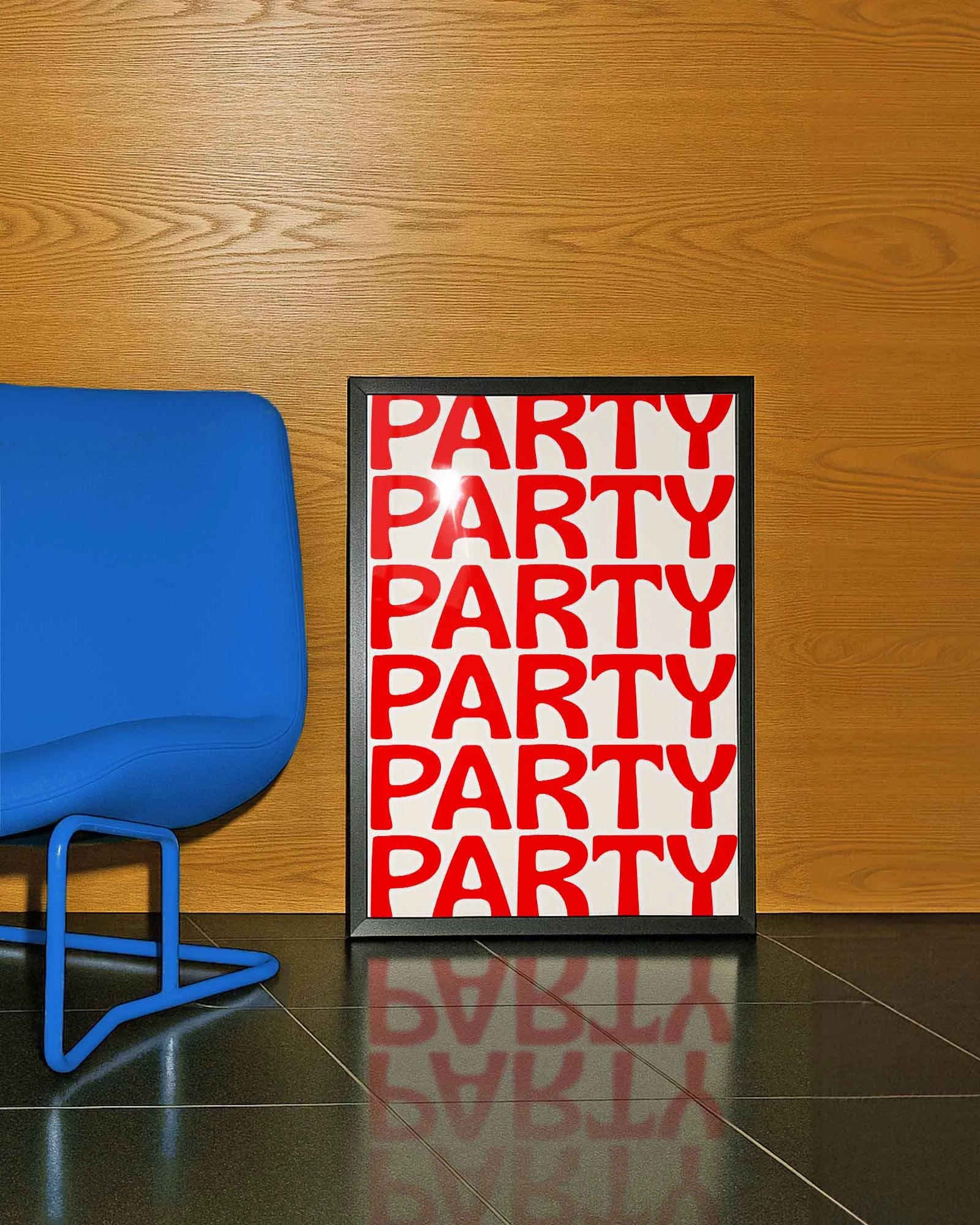 Party Poster – FineArt Wandbild, moderne Kunst & Fine Art Print von Spawnd, handgefertigt & Made in Germany
