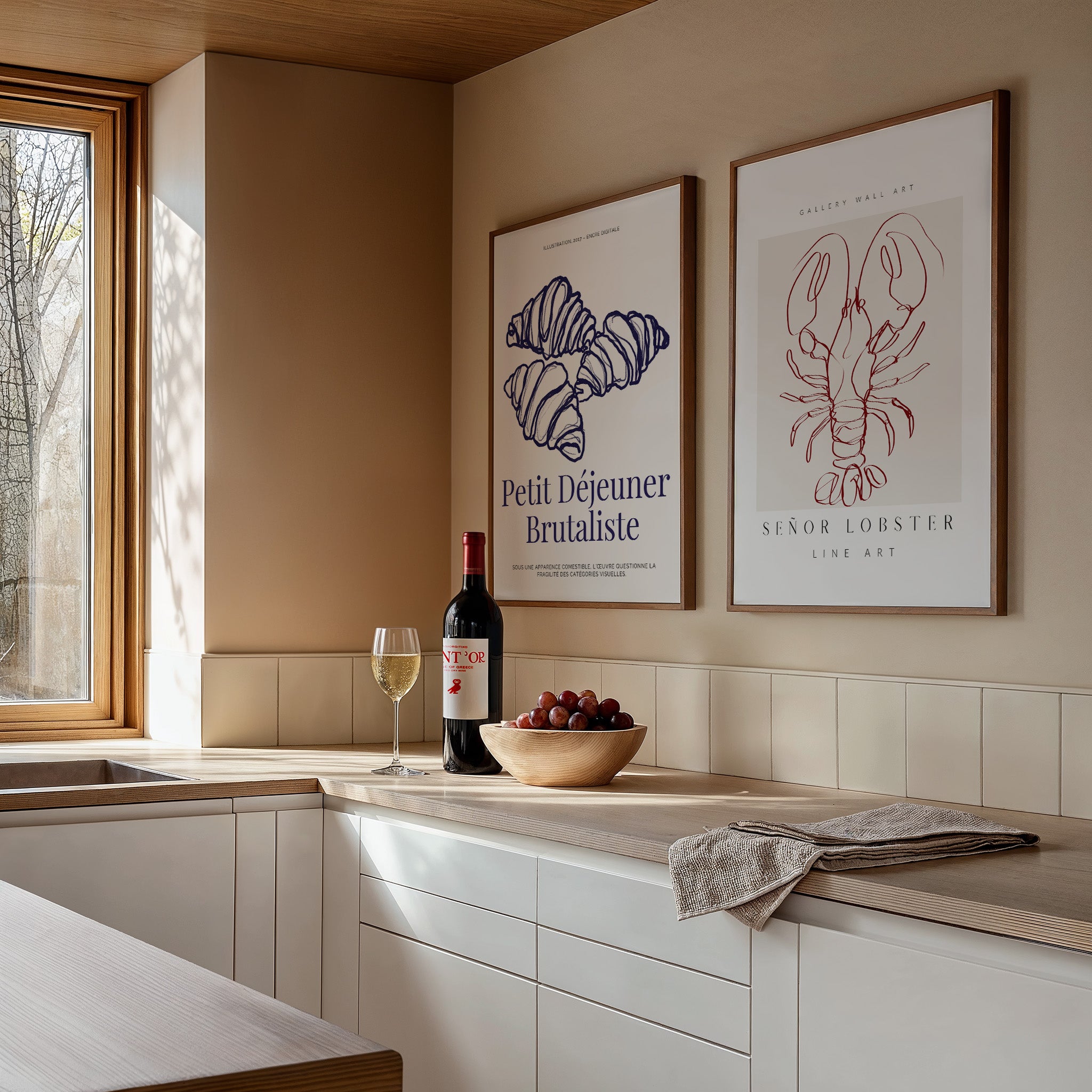 Petit Dejeuner brutaliste Poster – FineArt Wandbild, moderne Kunst & Fine Art Print von Spawnd, handgefertigt & Made in Germany