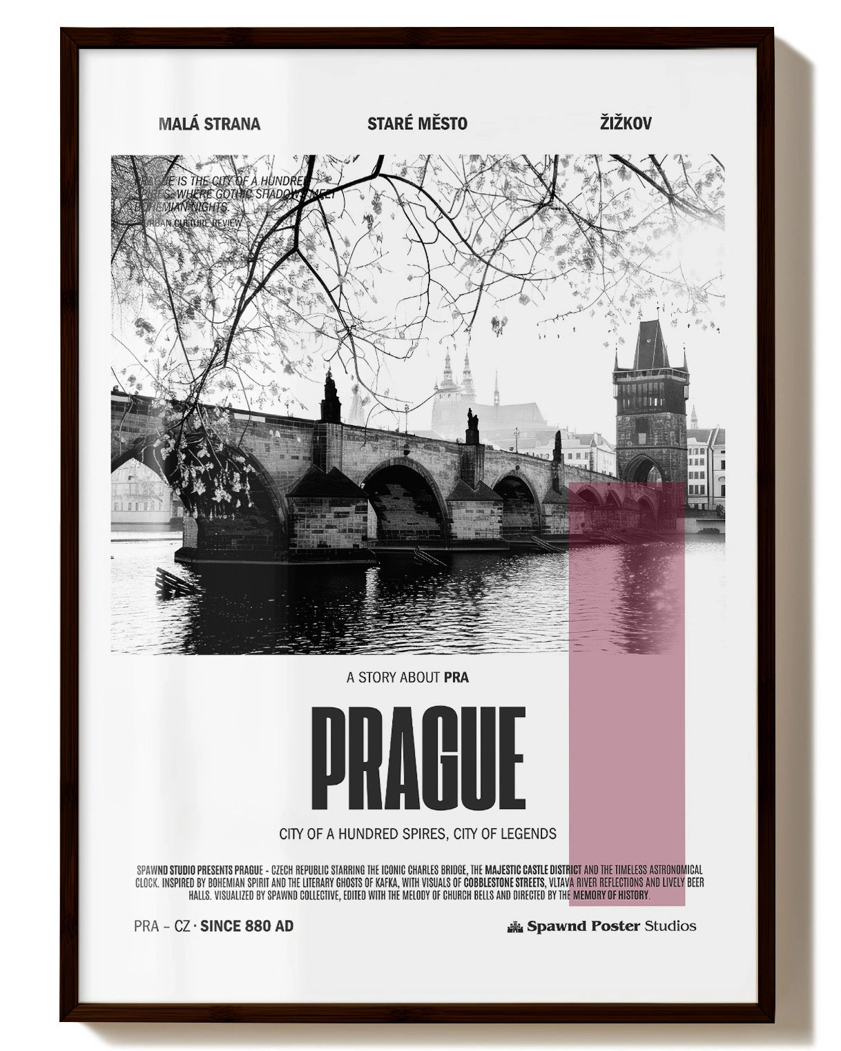 Prague Poster – FineArt Wandbild, moderne Kunst & Fine Art Print von Spawnd, handgefertigt & Made in Germany