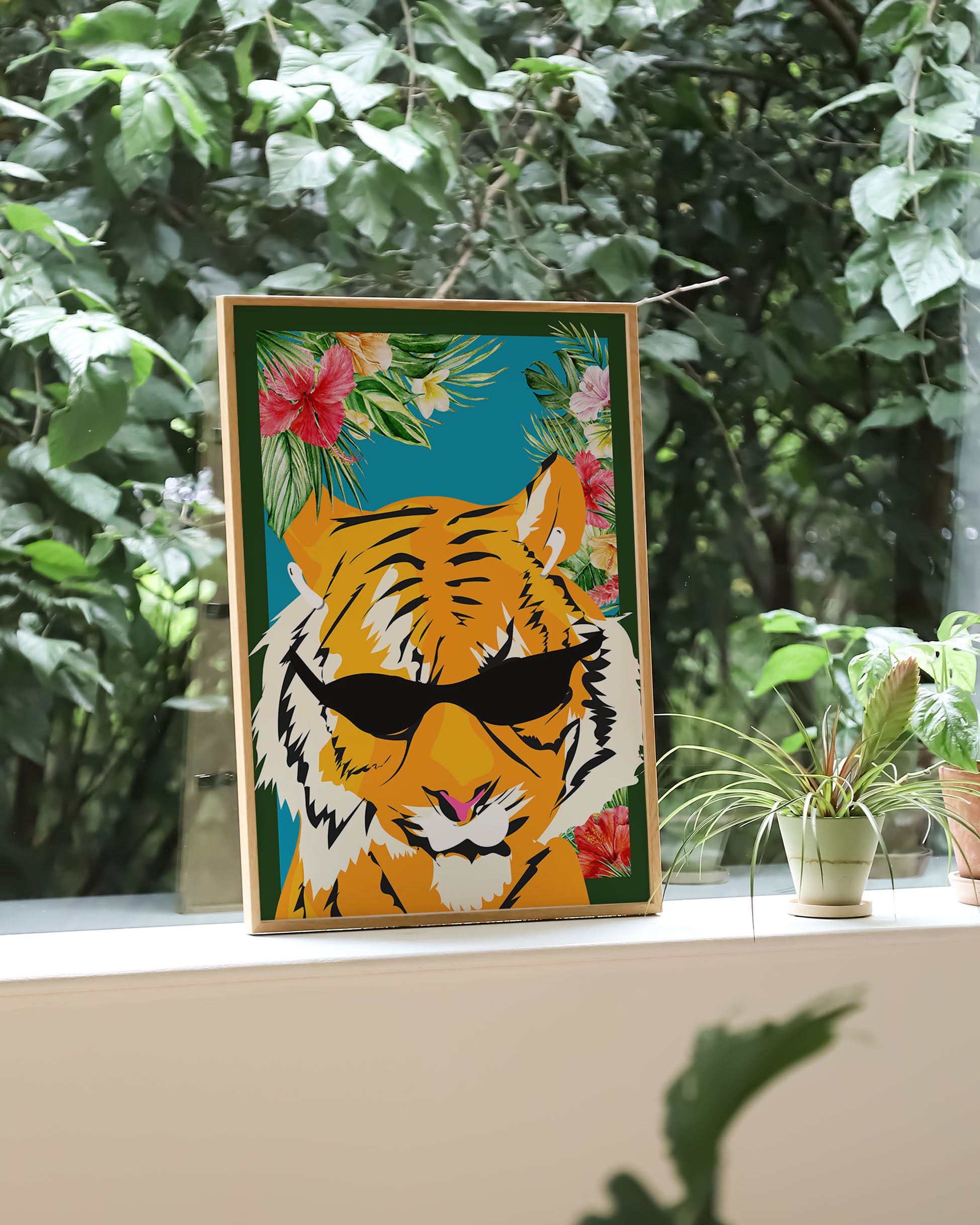 Rave on Tiger Poster – FineArt Wandbild, moderne Kunst & Fine Art Print von Spawnd, handgefertigt & Made in Germany