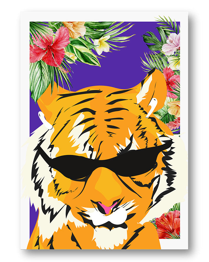 Rave on Tiger Poster – FineArt Wandbild, moderne Kunst & Fine Art Print von Spawnd, handgefertigt & Made in Germany