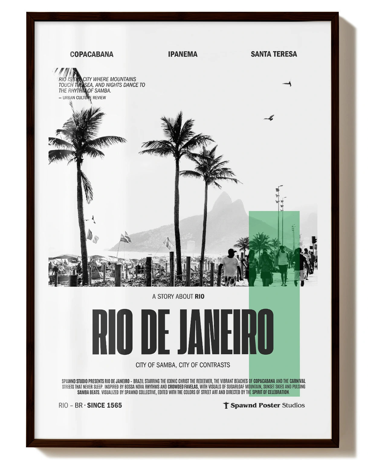 Rio Poster – FineArt Wandbild, moderne Kunst & Fine Art Print von Spawnd, handgefertigt & Made in Germany