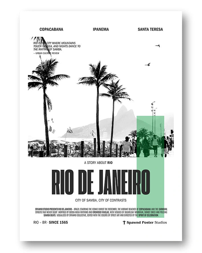 Rio Poster – FineArt Wandbild, moderne Kunst & Fine Art Print von Spawnd, handgefertigt & Made in Germany