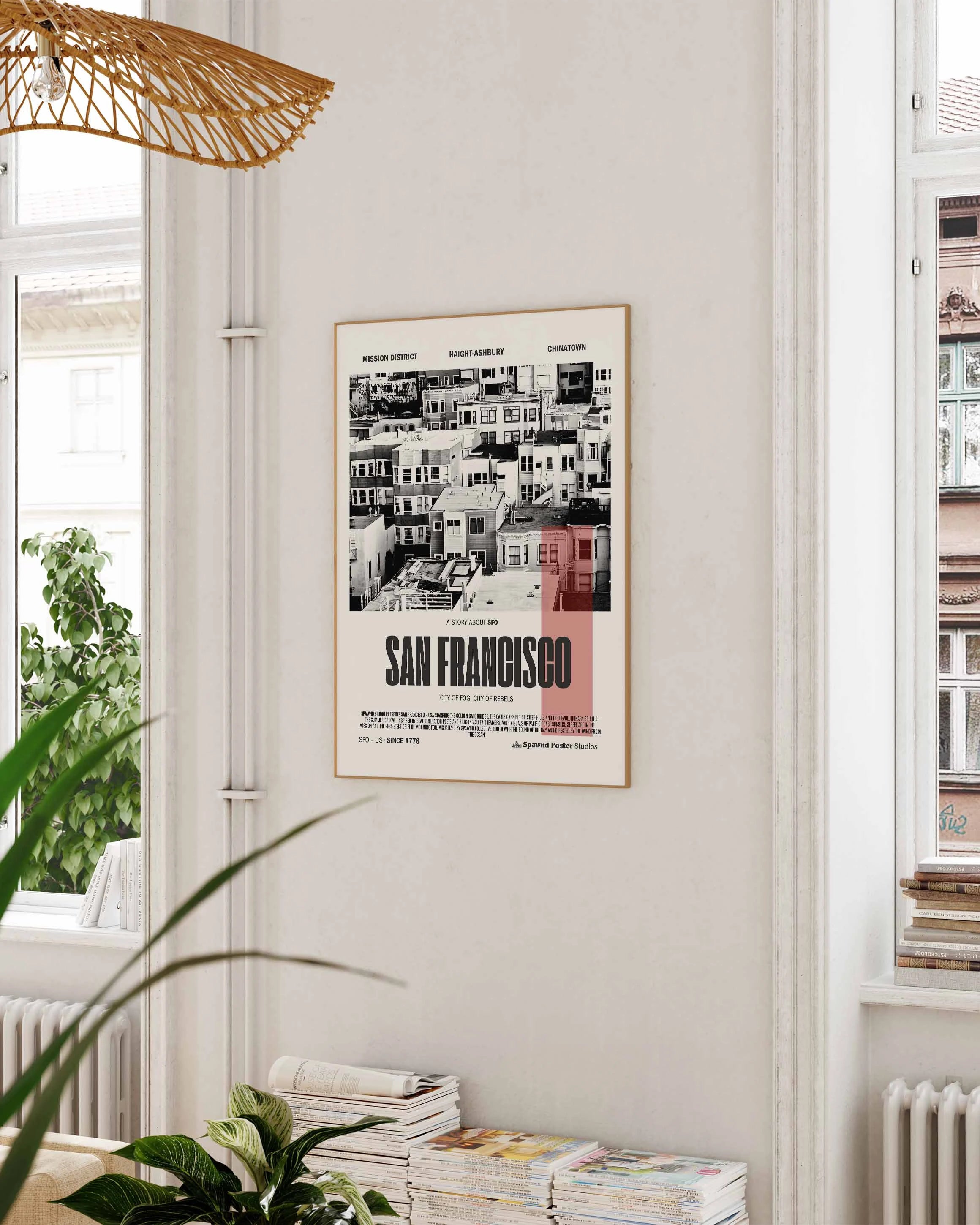 San Francisco Poster – FineArt Wandbild, moderne Kunst & Fine Art Print von Spawnd, handgefertigt & Made in Germany