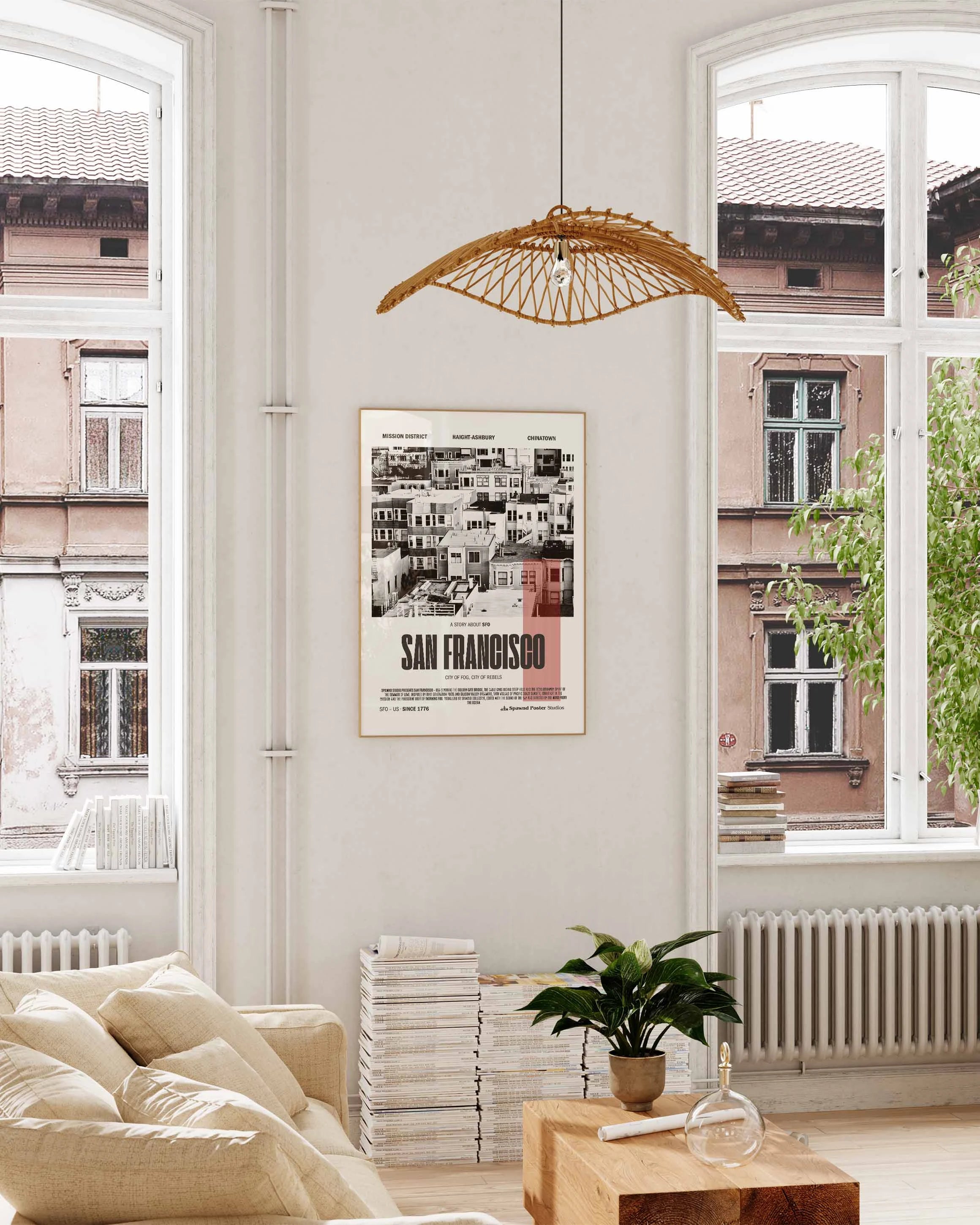 San Francisco Poster – FineArt Wandbild, moderne Kunst & Fine Art Print von Spawnd, handgefertigt & Made in Germany