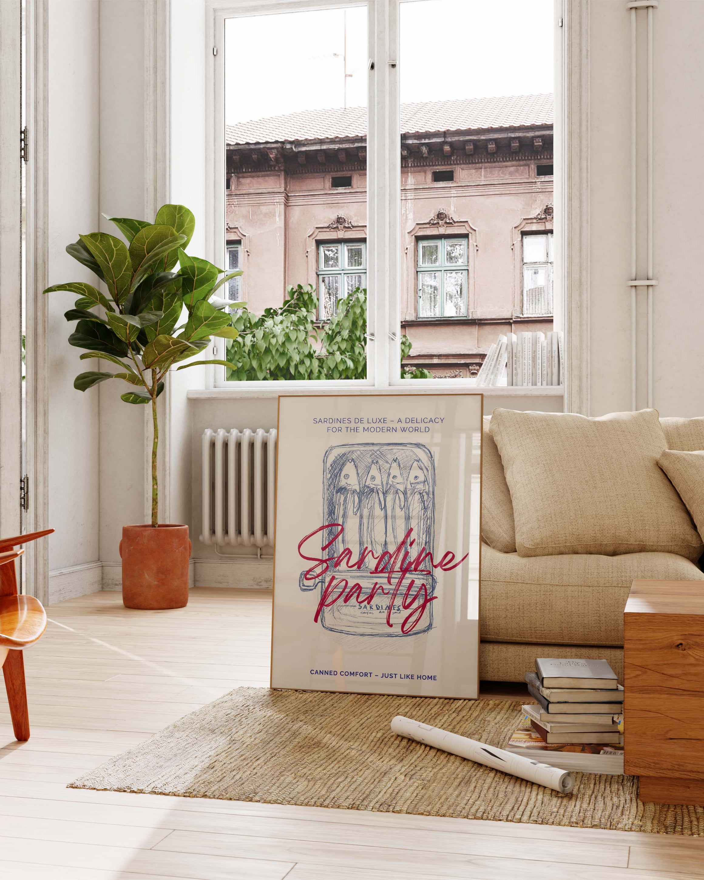Sardine Party Poster im Wohnzimmer – Fine Art Print – Spawnd