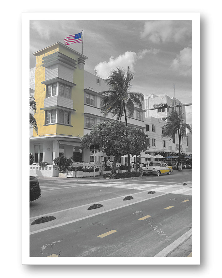 Scraped color Miami Poster – FineArt Wandbild, moderne Kunst & Fine Art Print von Spawnd, handgefertigt & Made in Germany