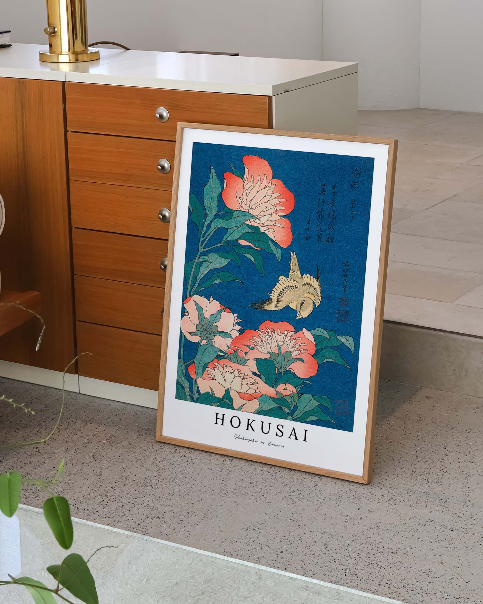 Shakuyaku ni Kanaria Poster – FineArt Wandbild, moderne Kunst & Fine Art Print von Spawnd, handgefertigt & Made in Germany