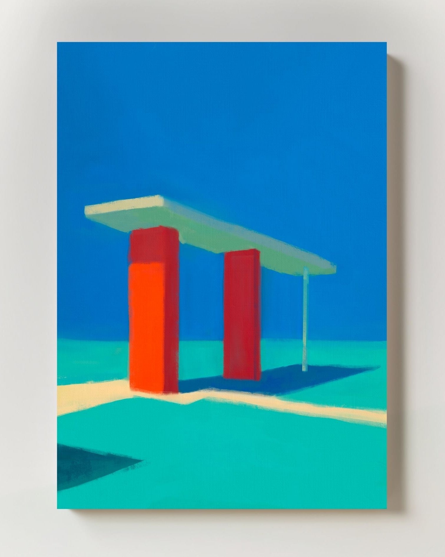 Gasstation Poster – FineArt Wandbild, moderne Kunst & Fine Art Print von Spawnd, handgefertigt & Made in Germany