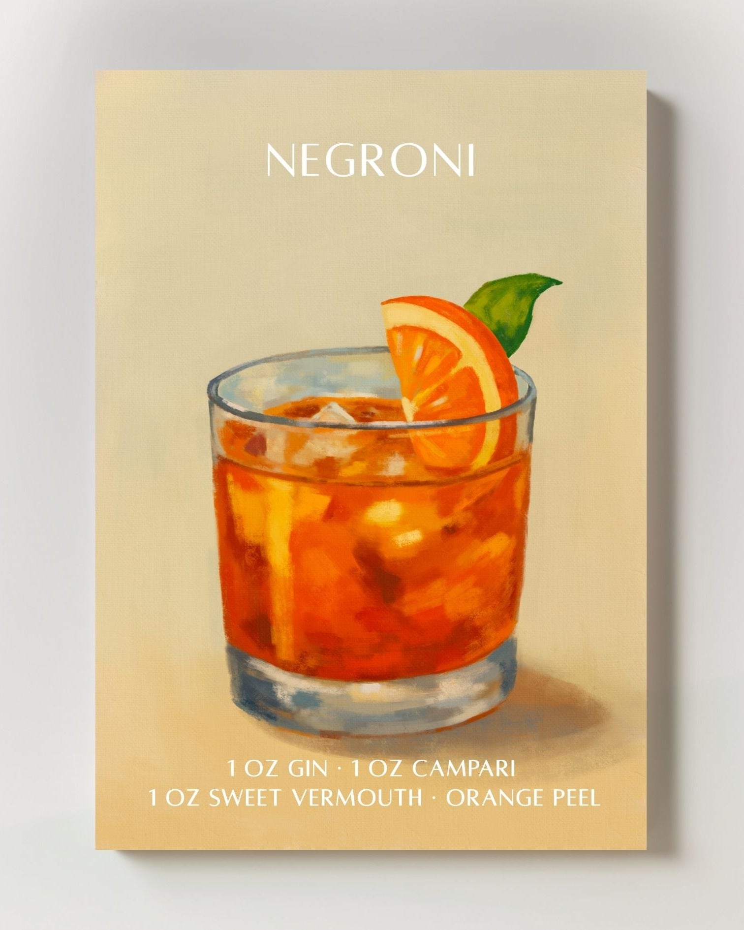 NEGRONI Poster – FineArt Wandbild, moderne Kunst & Fine Art Print von Spawnd, handgefertigt & Made in Germany