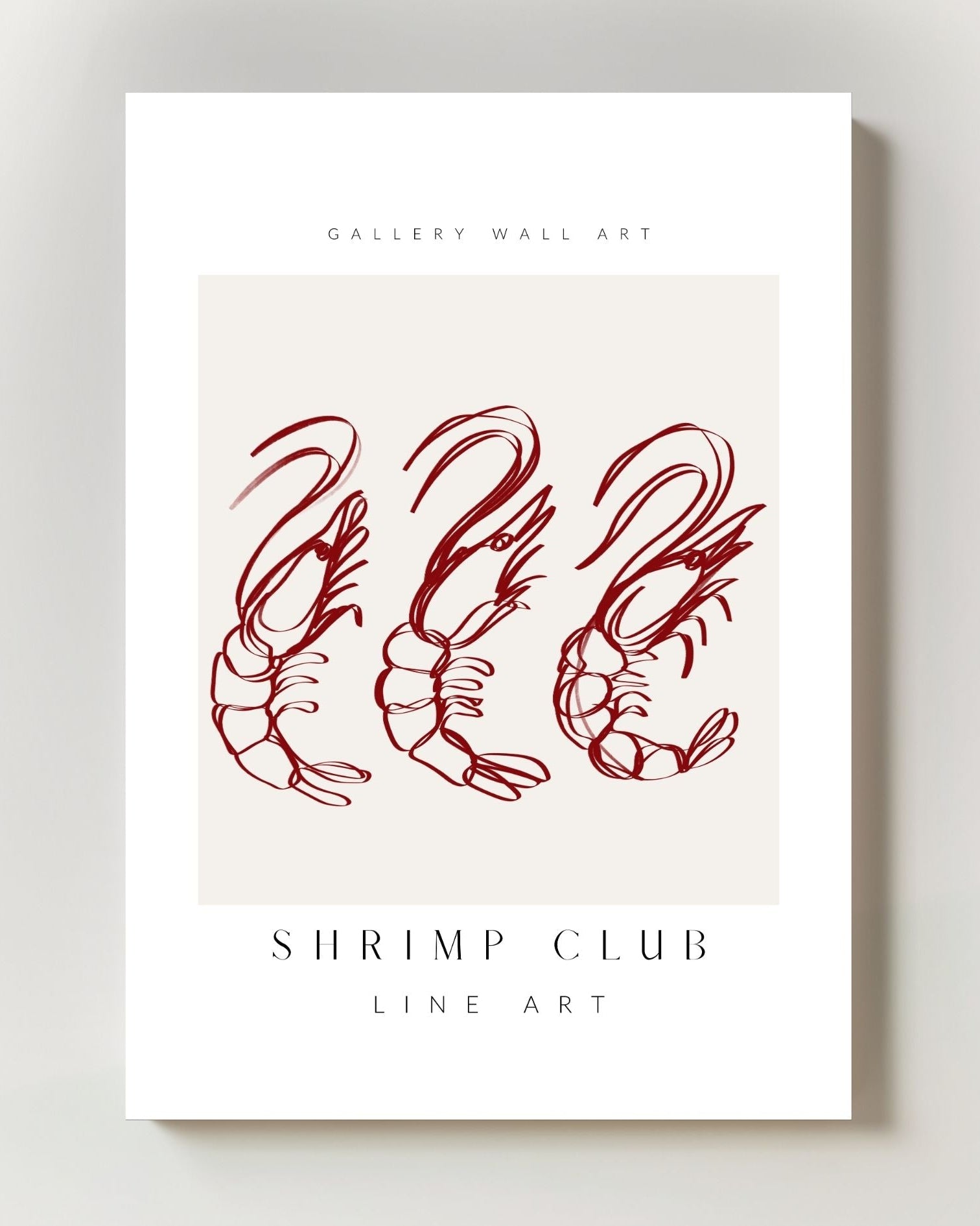 Shrimp Club Poster – FineArt Wandbild, moderne Kunst & Fine Art Print von Spawnd, handgefertigt & Made in Germany