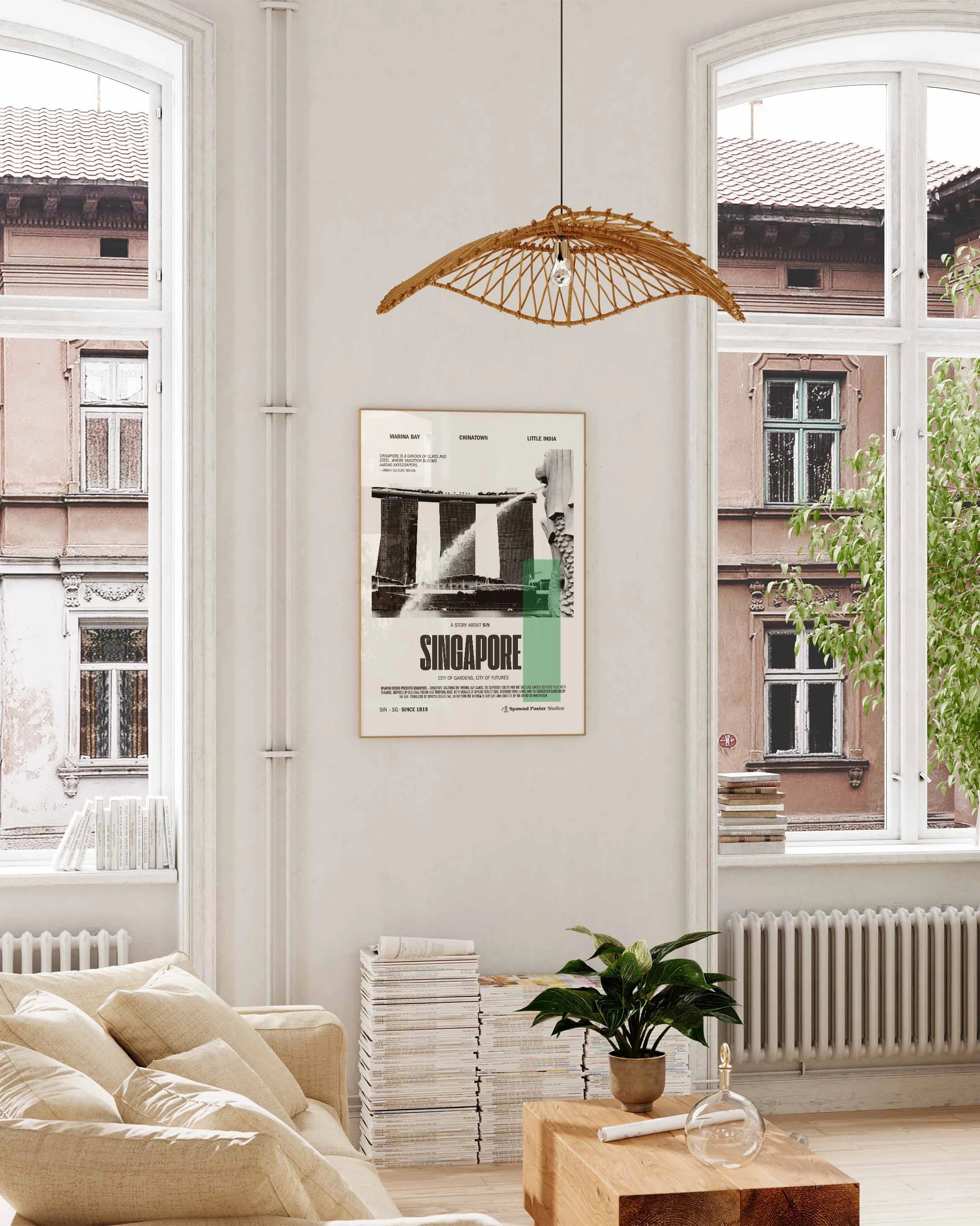 Singapore Poster – FineArt Wandbild, moderne Kunst & Fine Art Print von Spawnd, handgefertigt & Made in Germany