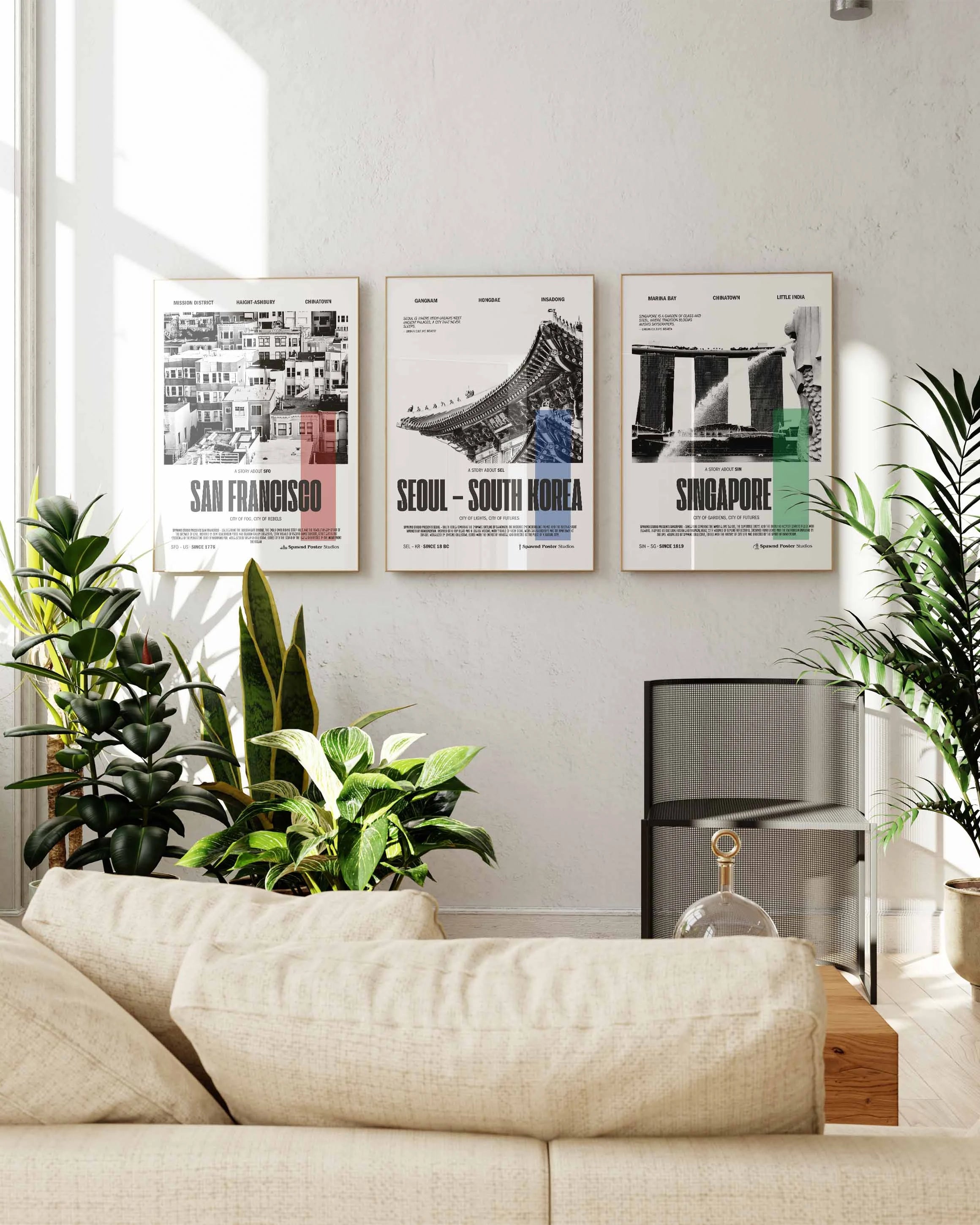 San Francisco Poster – FineArt Wandbild, moderne Kunst & Fine Art Print von Spawnd, handgefertigt & Made in Germany