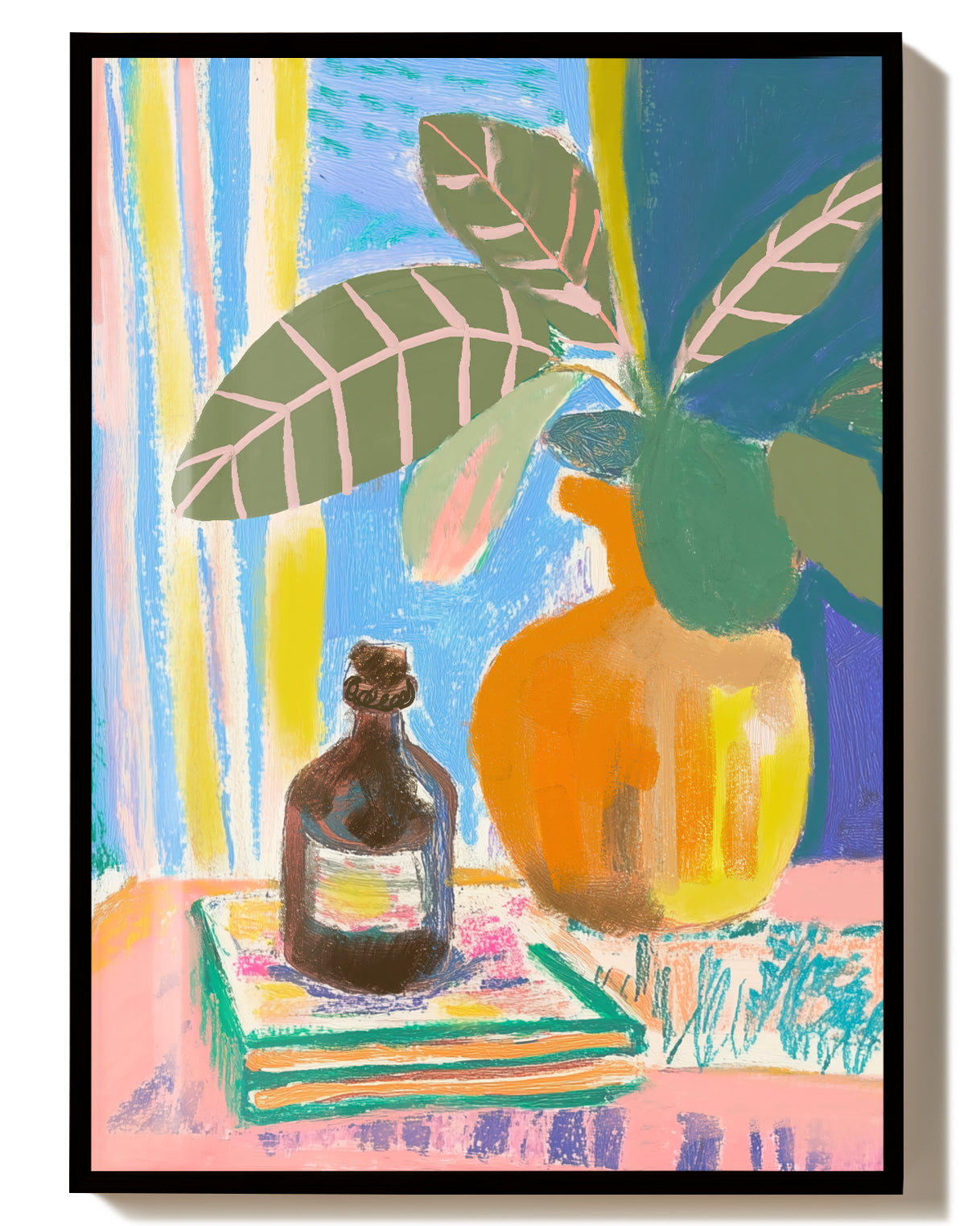 Sommer Fenster Poster modern – Summer Window Poster – FineArt Wandbild, moderne Kunst & Fine Art Print von Spawnd, handgefertigt & Made in Germany