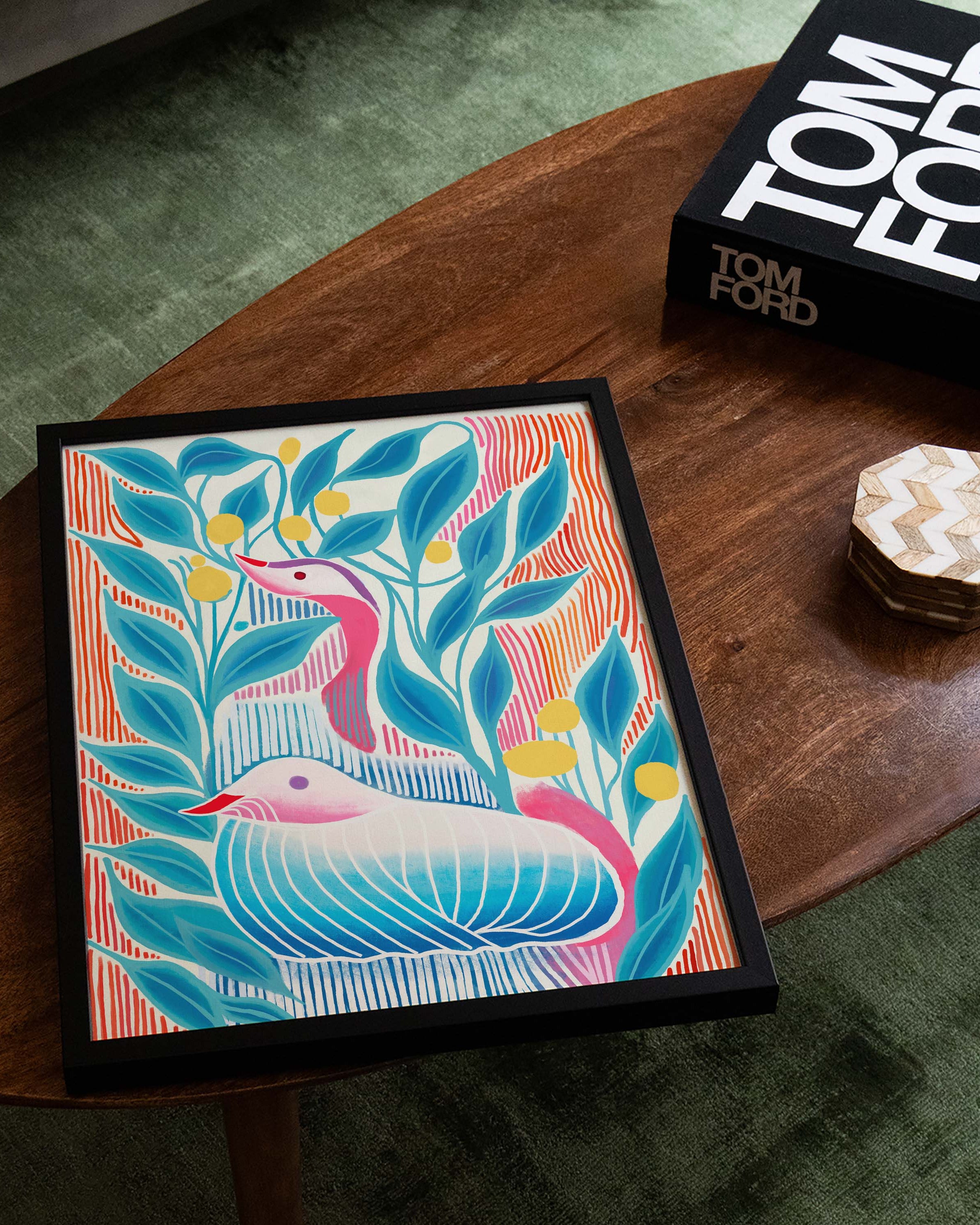 Songs Between Leaves Poster – FineArt Wandbild, moderne Kunst & Fine Art Print von Spawnd, handgefertigt & Made in Germany