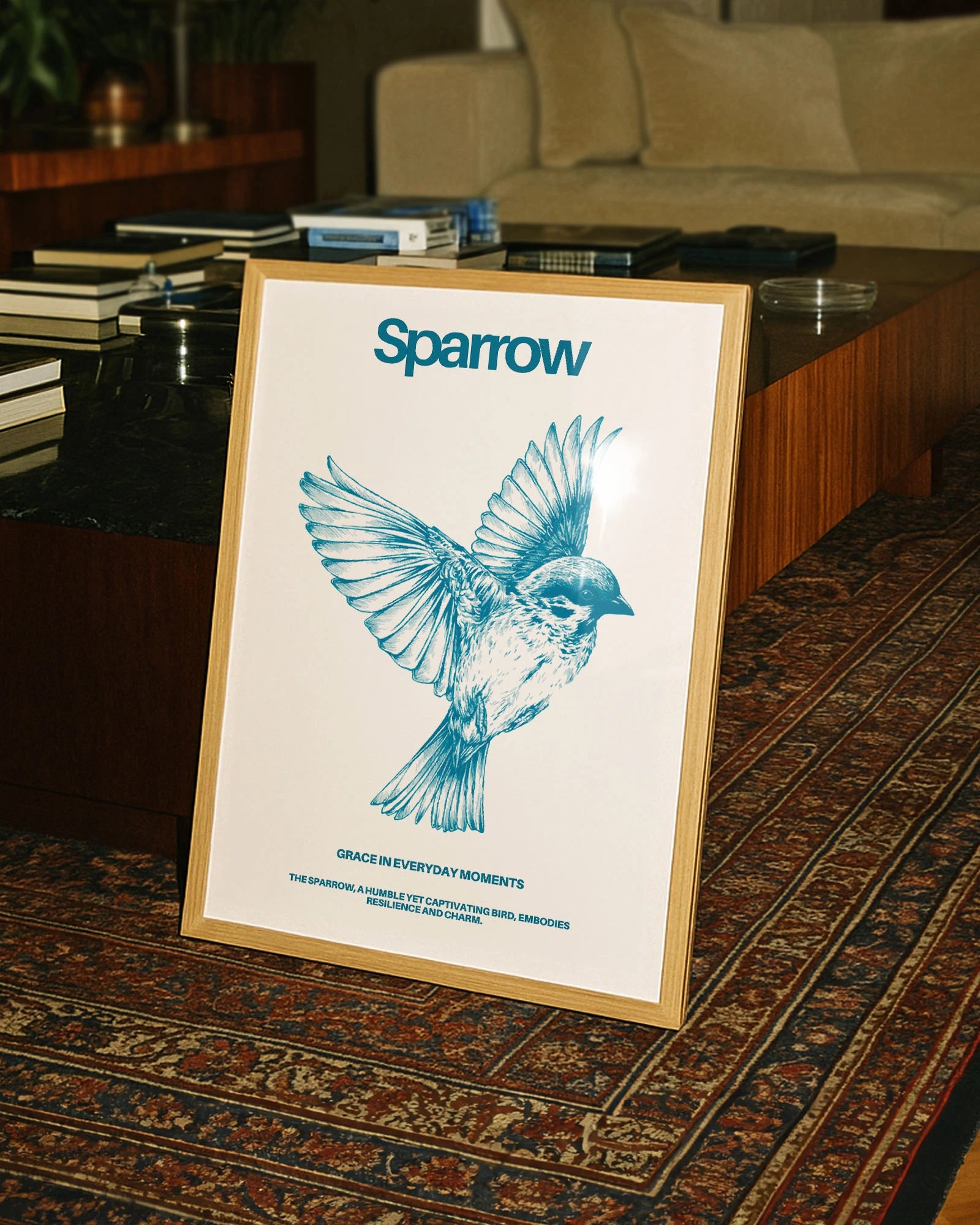 Sparrow Poster – FineArt Wandbild, moderne Kunst & Fine Art Print von Spawnd, handgefertigt & Made in Germany