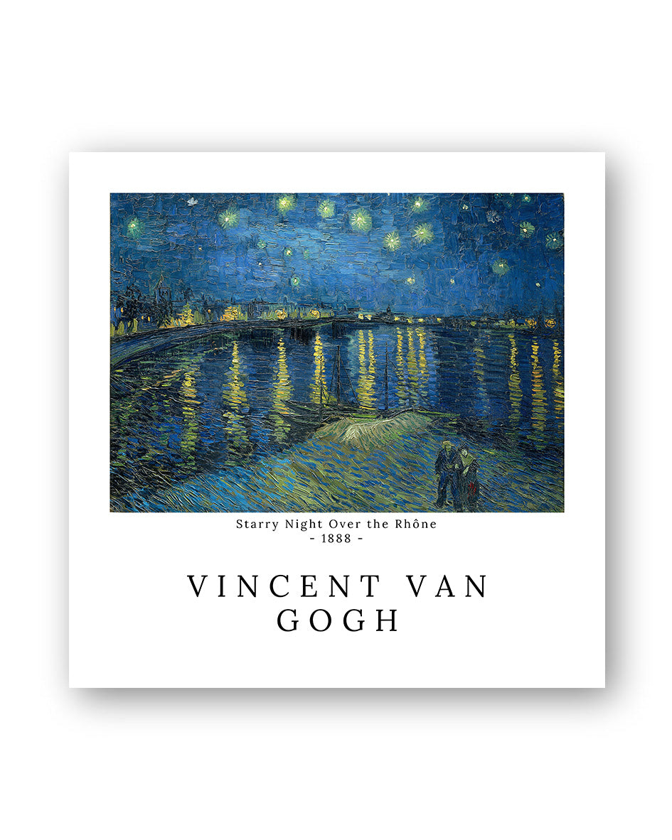 Starry Night Over the Rhône V2 Poster – FineArt Wandbild, moderne Kunst & Fine Art Print von Spawnd, handgefertigt & Made in Germany