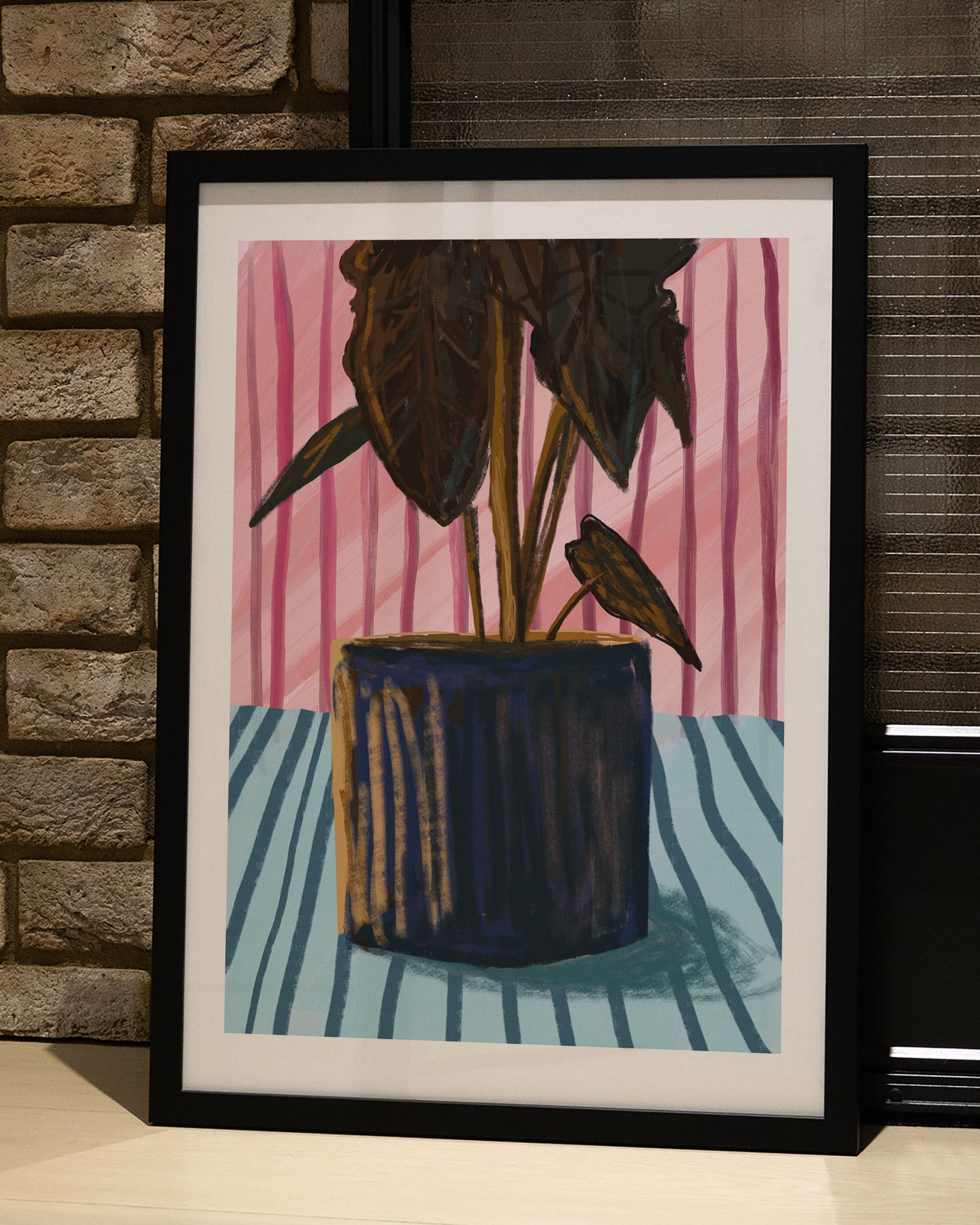 Striped Botany Poster – FineArt Wandbild, moderne Kunst & Fine Art Print von Spawnd, handgefertigt & Made in Germany