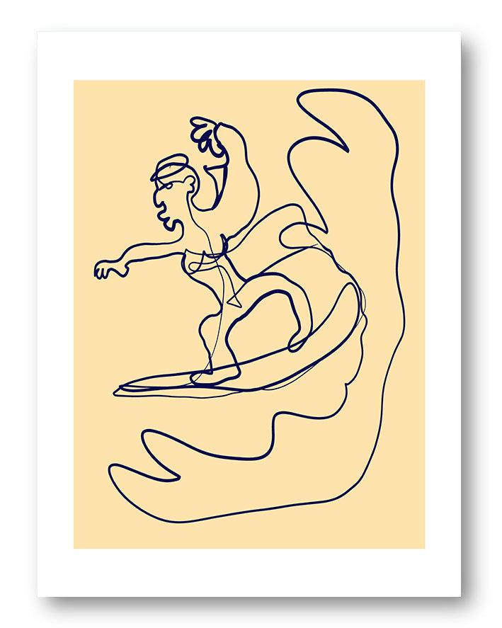 Surf Poster – FineArt Wandbild, moderne Kunst & Fine Art Print von Spawnd, handgefertigt & Made in Germany