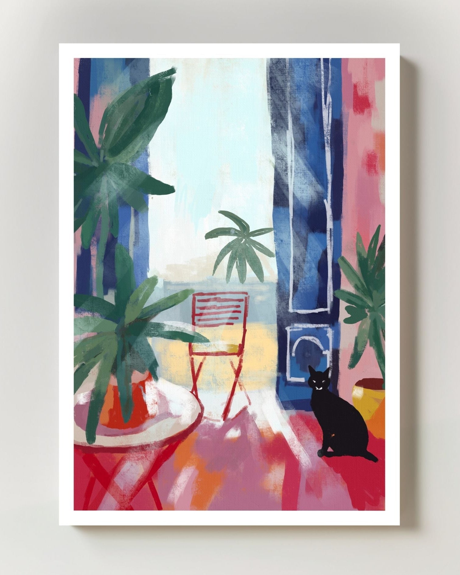 The Cat Owns This Place Poster – FineArt Wandbild, moderne Kunst & Fine Art Print von Spawnd, handgefertigt & Made in Germany