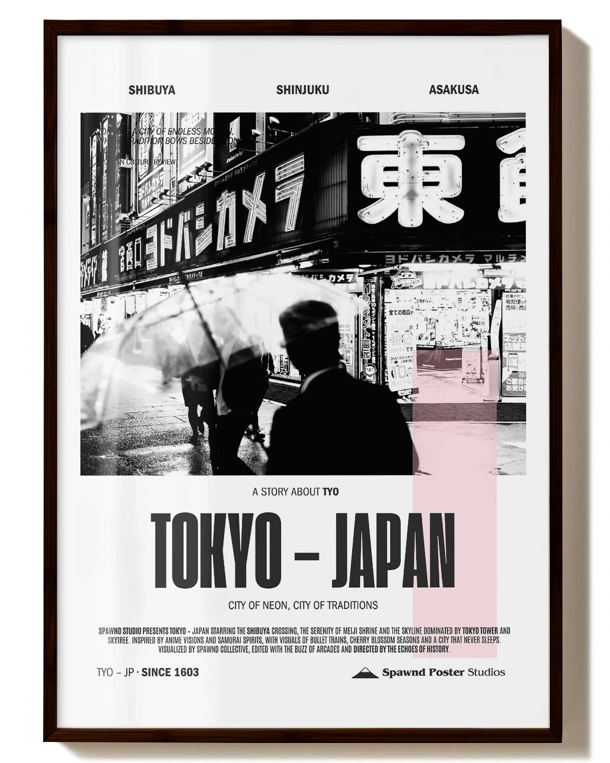 Tokyo Poster – FineArt Wandbild, moderne Kunst & Fine Art Print von Spawnd, handgefertigt & Made in Germany