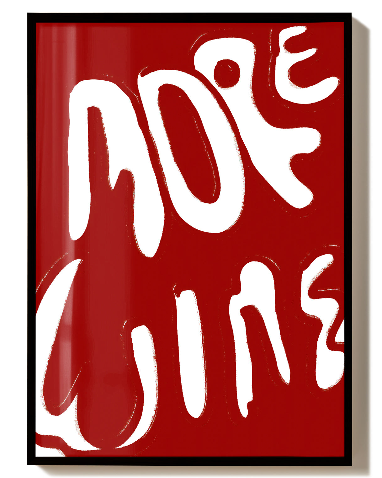 Typografie Poster modern Rot – More Fun Poster – FineArt Wandbild, moderne Kunst & Fine Art Print von Spawnd, handgefertigt & Made in Germany