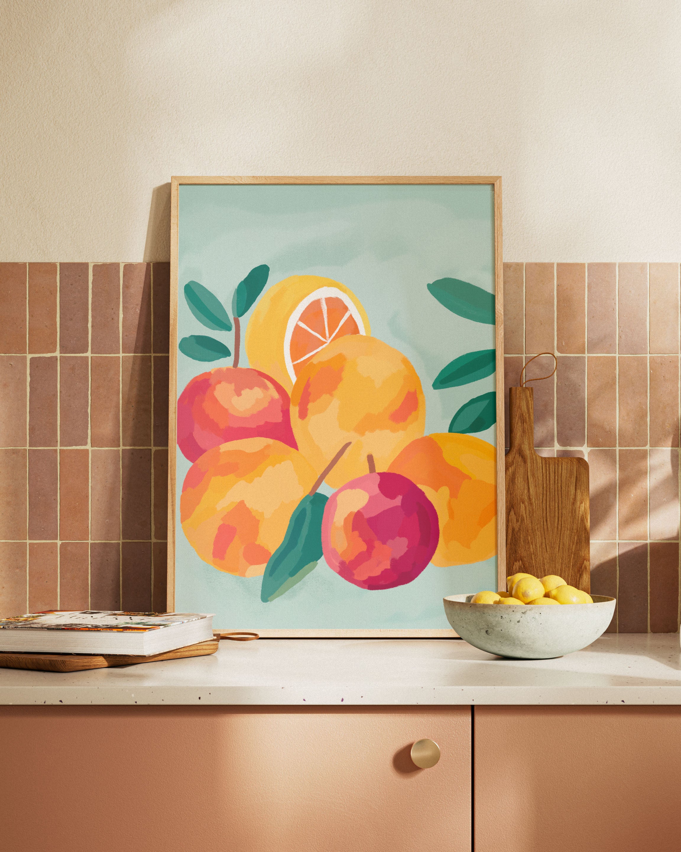 Fruit Smash Poster – FineArt Wandbild, moderne Kunst & Fine Art Print von Spawnd, handgefertigt & Made in Germany