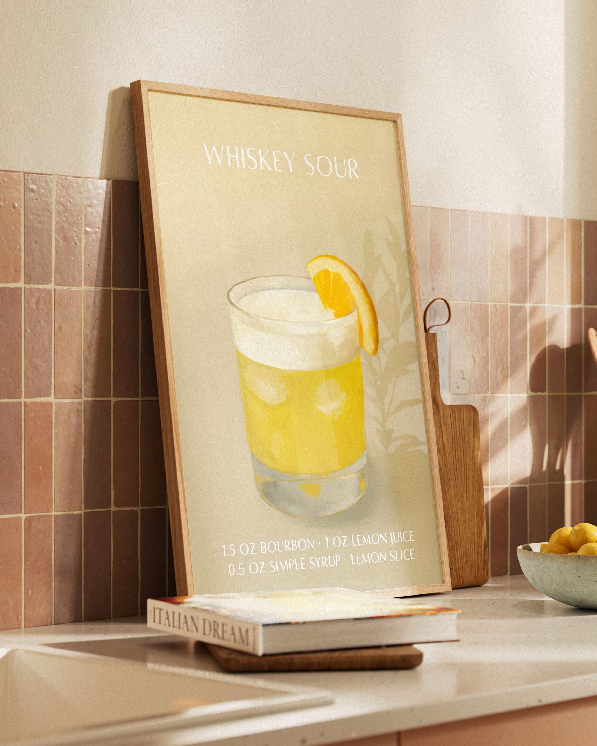 WHISKEY SOUR Poster – FineArt Wandbild, moderne Kunst & Fine Art Print von Spawnd, handgefertigt & Made in Germany