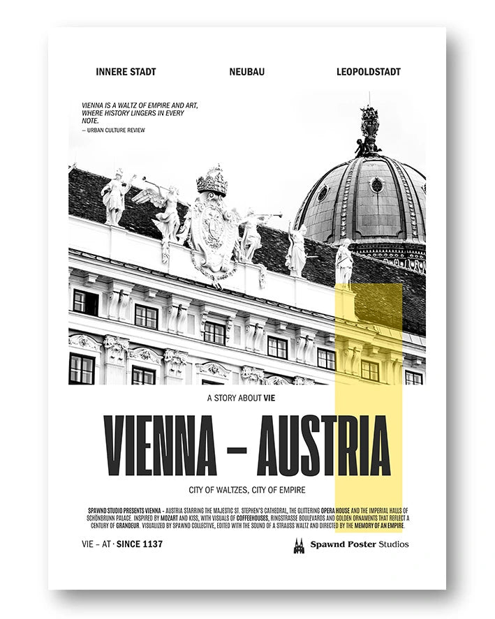 Vienna Poster – FineArt Wandbild, moderne Kunst & Fine Art Print von Spawnd, handgefertigt & Made in Germany