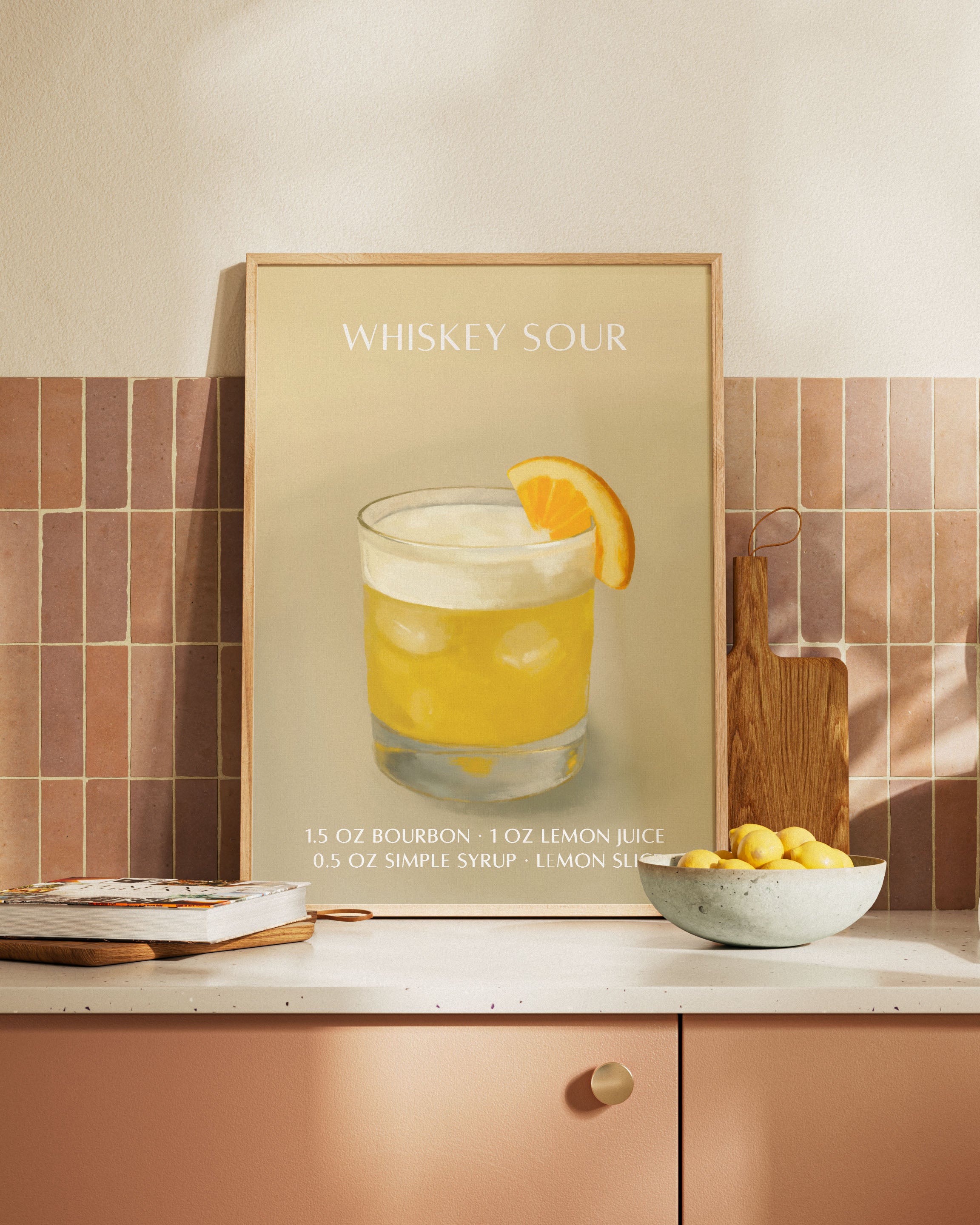 WHISKEY SOUR Poster – FineArt Wandbild, moderne Kunst & Fine Art Print von Spawnd, handgefertigt & Made in Germany